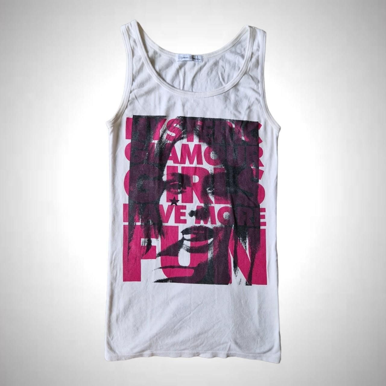 image of Hysteric Glamour Graphic Tank Top in White/Pink, Women's (Size Small)