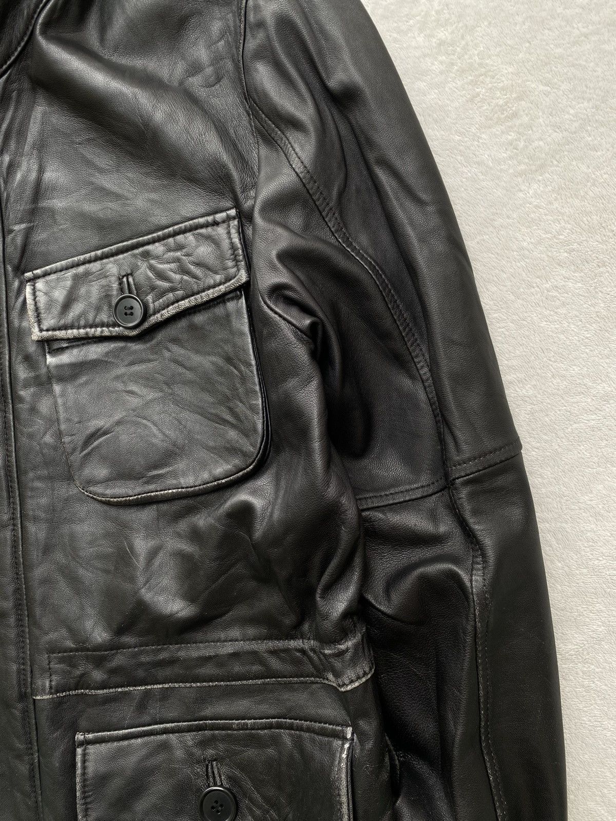 Japanese Brand 90s- Gotairiku- Onward Kashiyama- Utility Leather Jacket Size US M / EU 48-50 / 2 - 7 Thumbnail