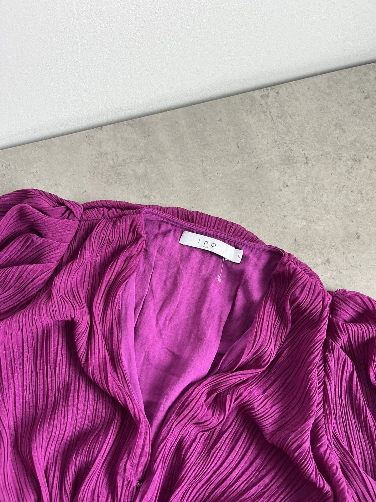 Iro IRO Amili Cropped Plissé-mesh Top Size XS / US 0-2 / IT 36-38 - 4 Thumbnail