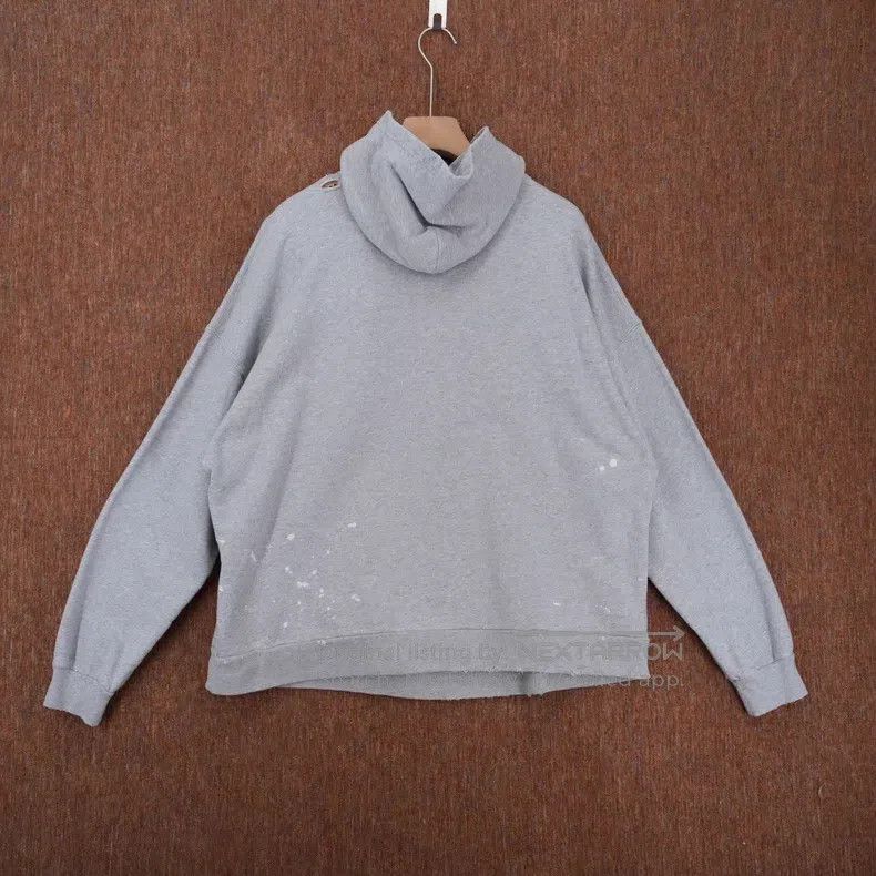 Balenciaga Rainbow Graffiti Logo Distressed Hoodie