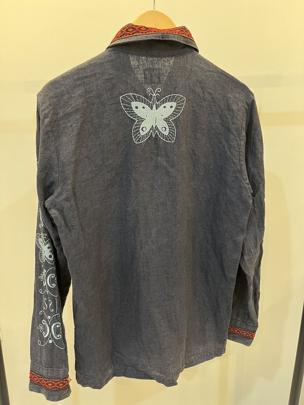 Needles Butterfly Embroidery Linen Shirt Size US M / EU 48-50 / 2 - 2 Thumbnail