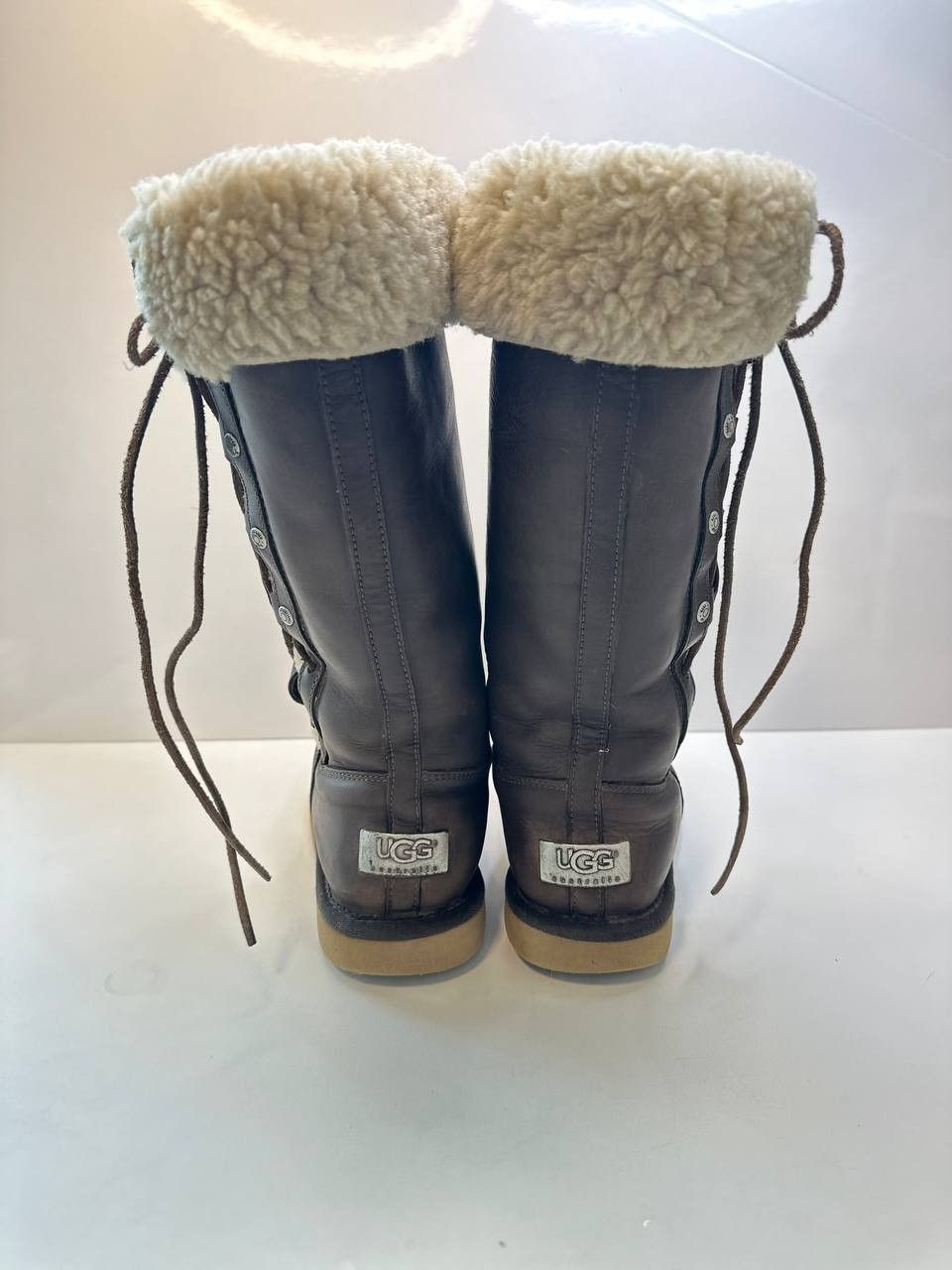 Ugg UGG Australia Upside Brown Leather Tall Winter Boots Size 6 Size US 6 / IT 36 - 5 Thumbnail