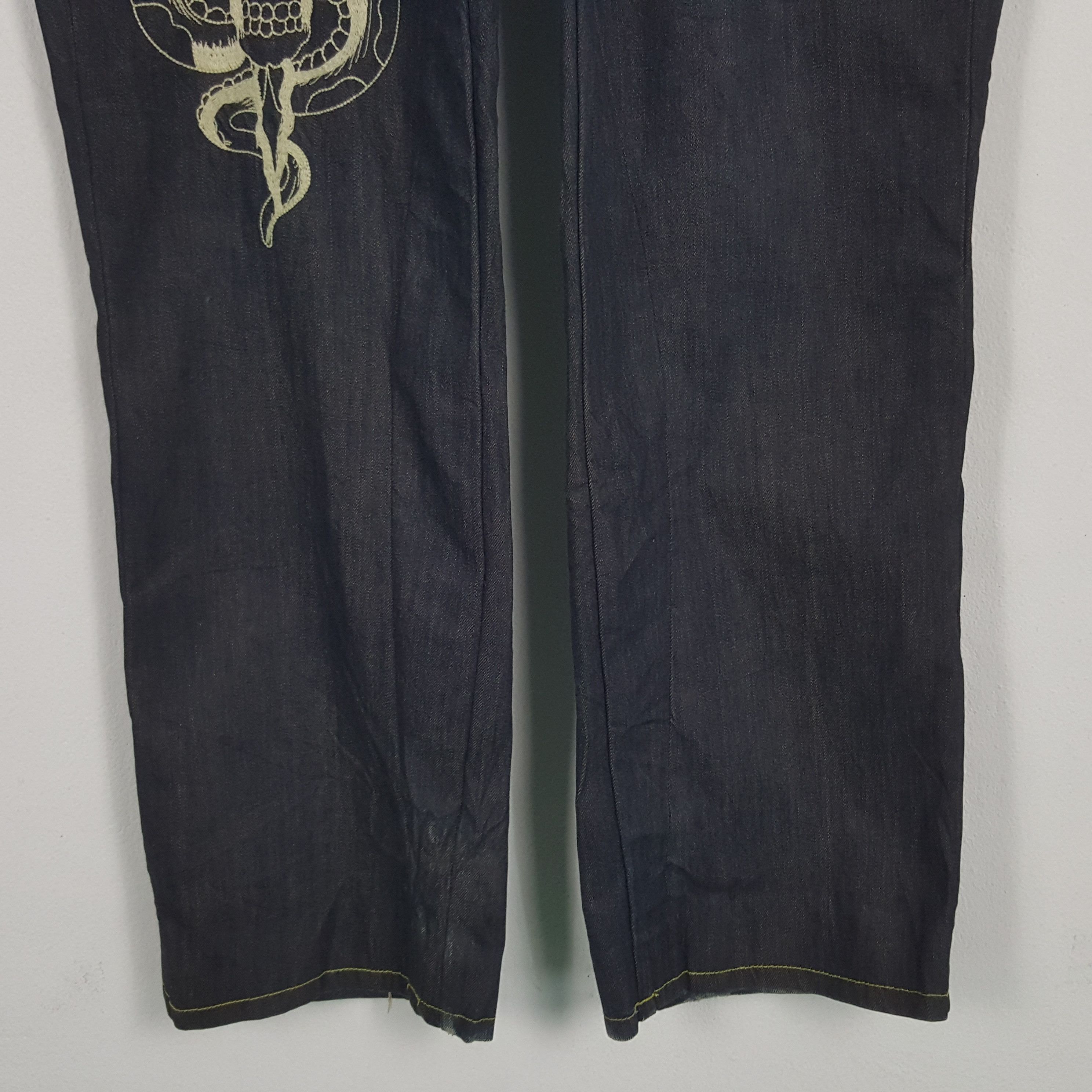 Ed Hardy × Vintage Vintage Ed Hardy Snake Design Denim Jeans Size US 38 / EU 54 - 6 Thumbnail