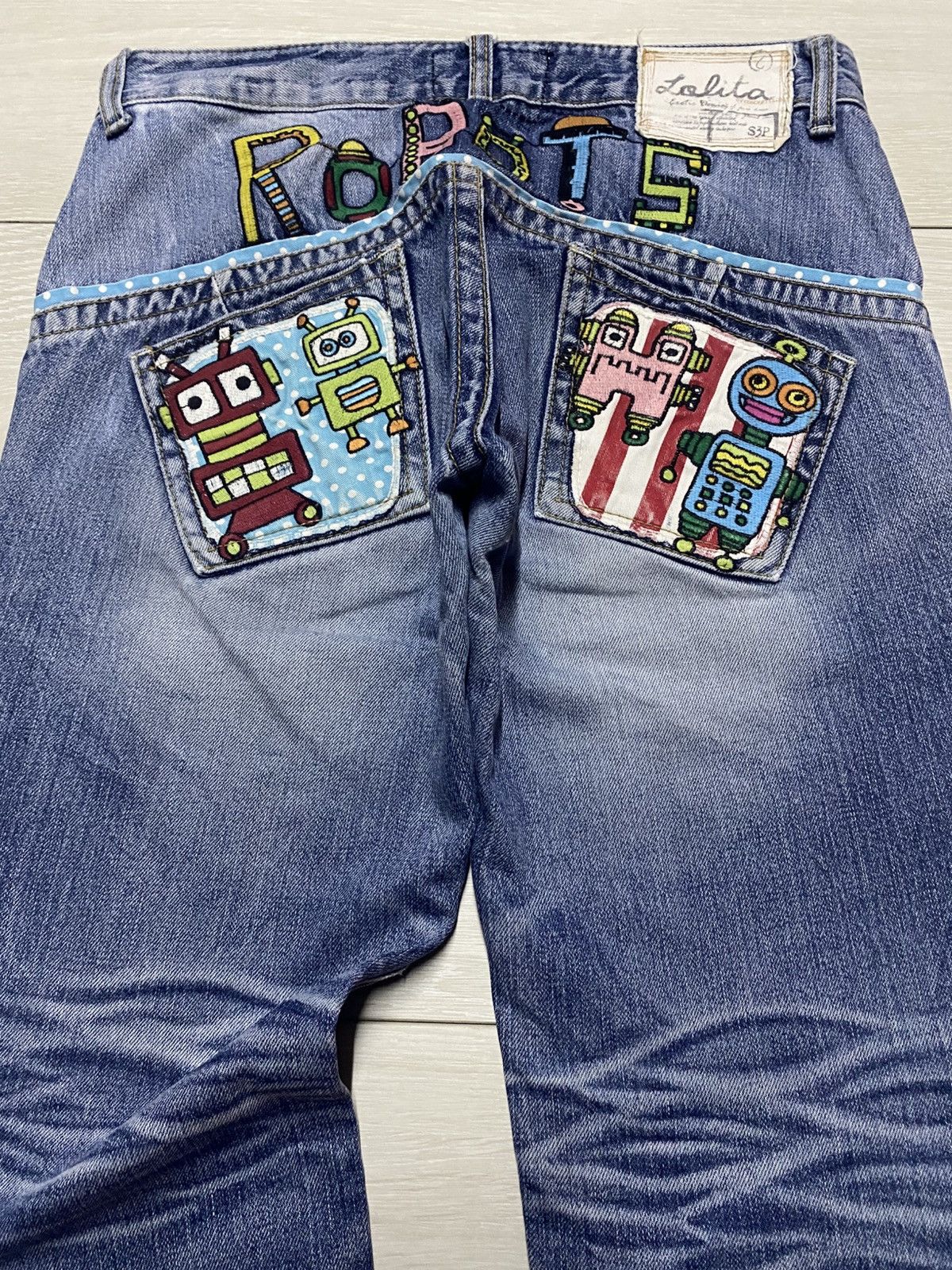 Japanese Brand Vintage Japanese Brand Lolita Embroidery Robot Spike Jeans Size US 31 - 4 Thumbnail