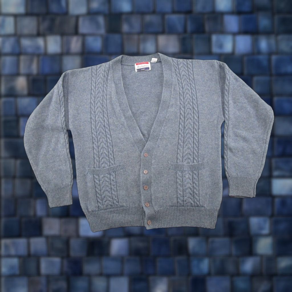 Vintage VINTAGE Manhattan Sports Cardigan Sweater Unisex Adults Blue XL Wool Blend Size L Size US L / EU 52-54 / 3 - 1 Thumbnail