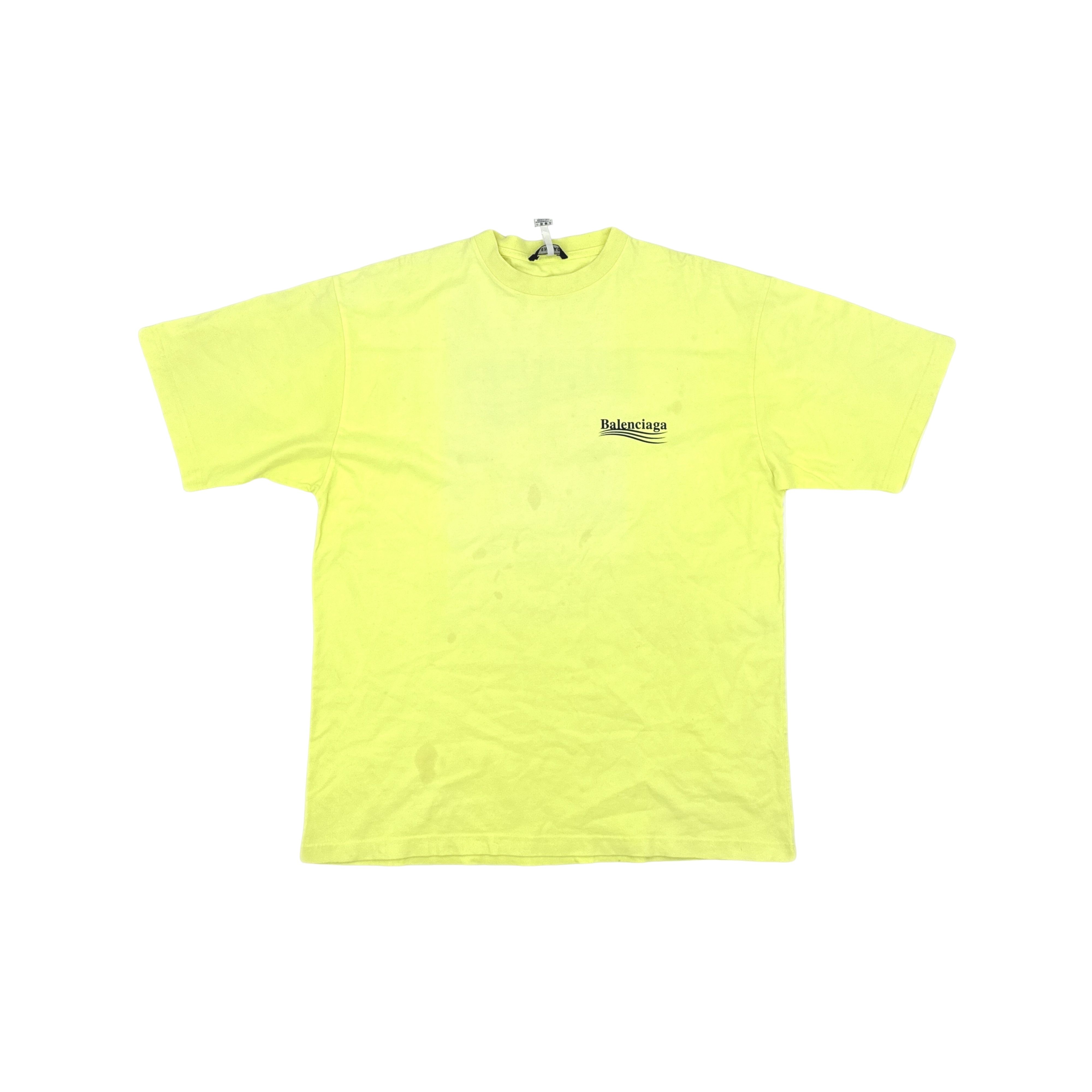 Balenciaga Balenciaga Wave Logo Print T-Shirt Yellow S Size US S / EU 44-46 / 1 - 1 Thumbnail