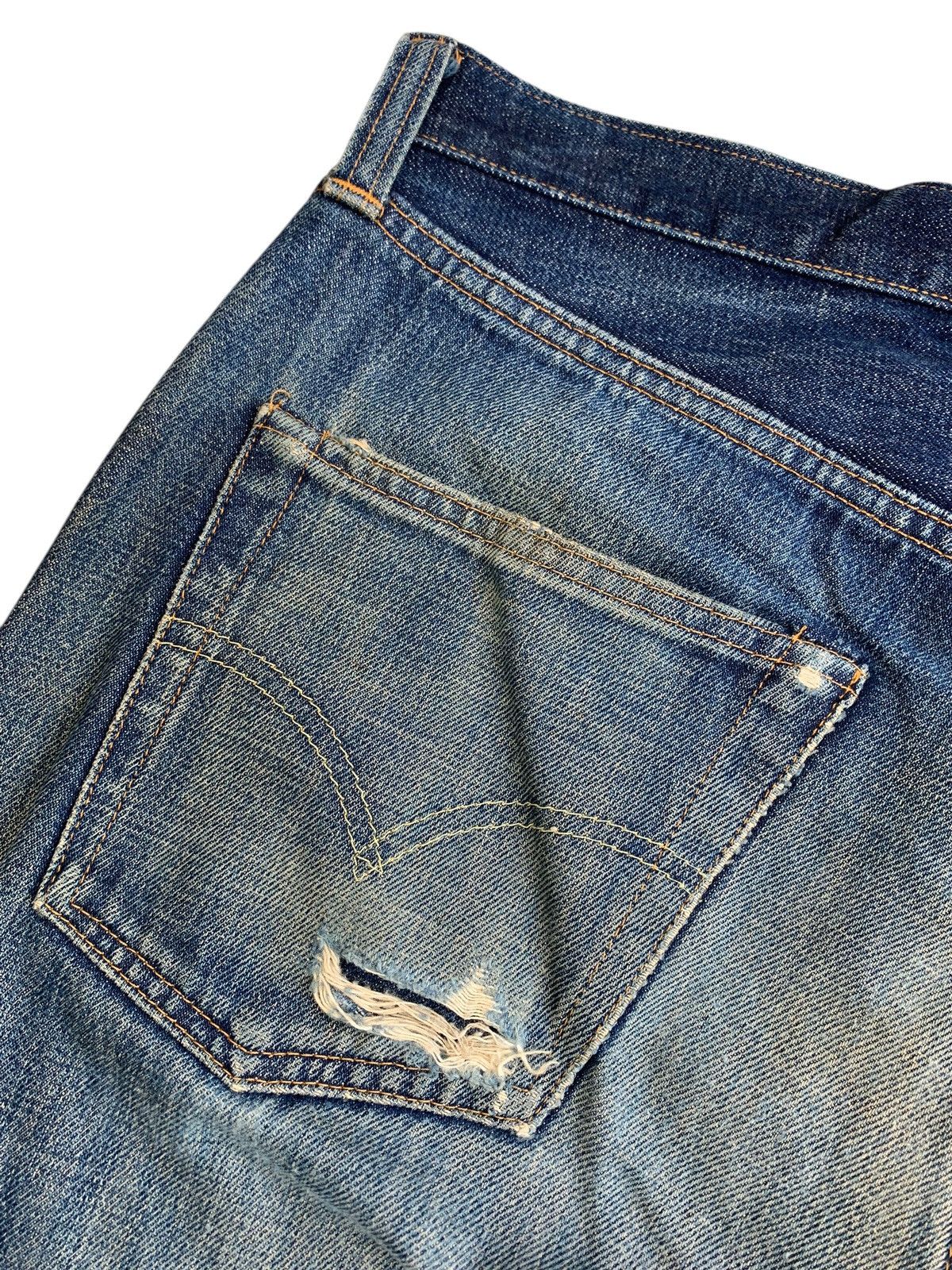 Levi's Vintage 90’s Levis 501XX Big E Thrashed Blue Denim Size US 30 / EU 46 - 19 Thumbnail
