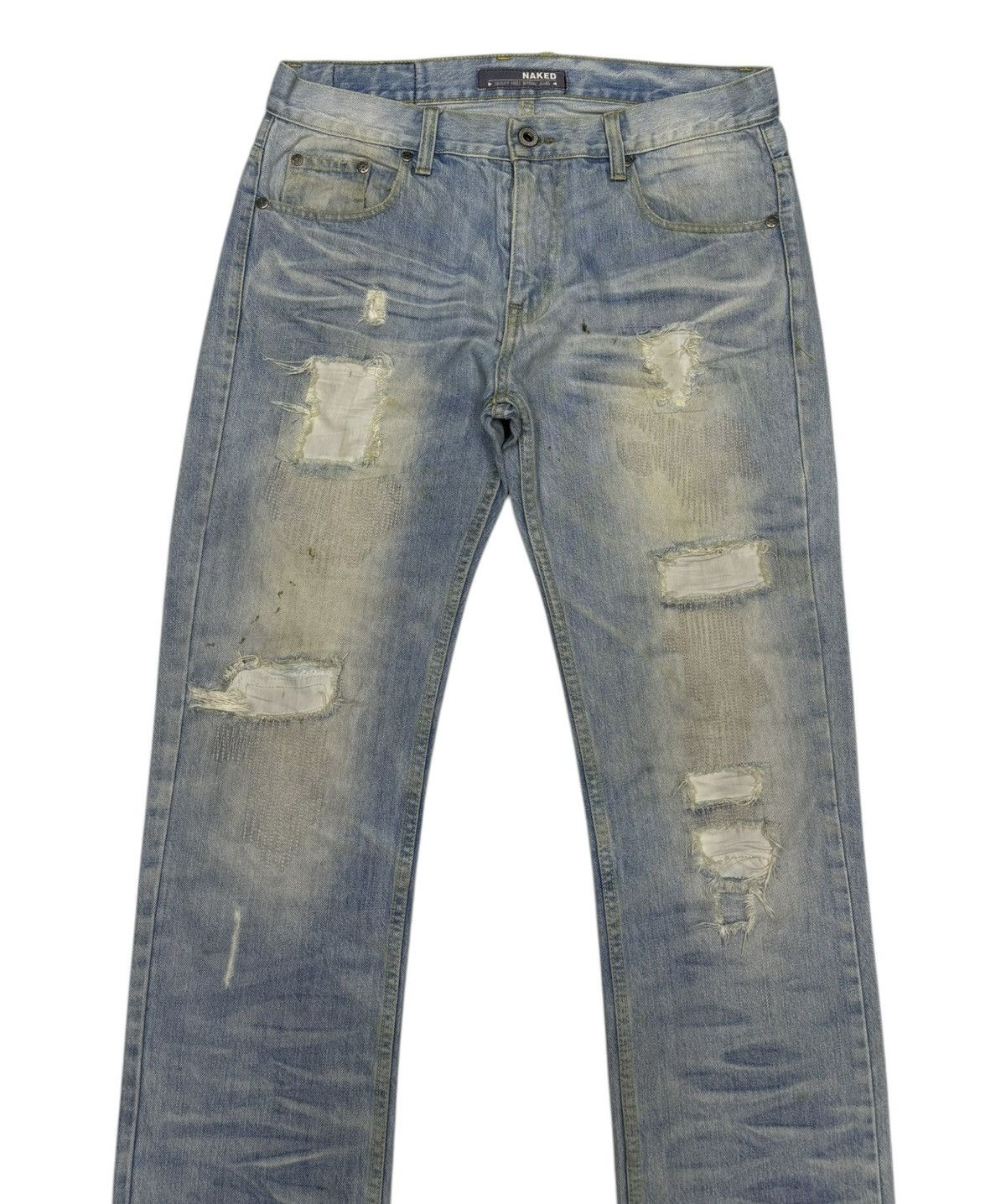 Yasuyuki Ishii RARE🔥NAKED JEANS PATCHWORK DISTRESSED DENIM JEANS Size US 34 / EU 50 - 3 Thumbnail