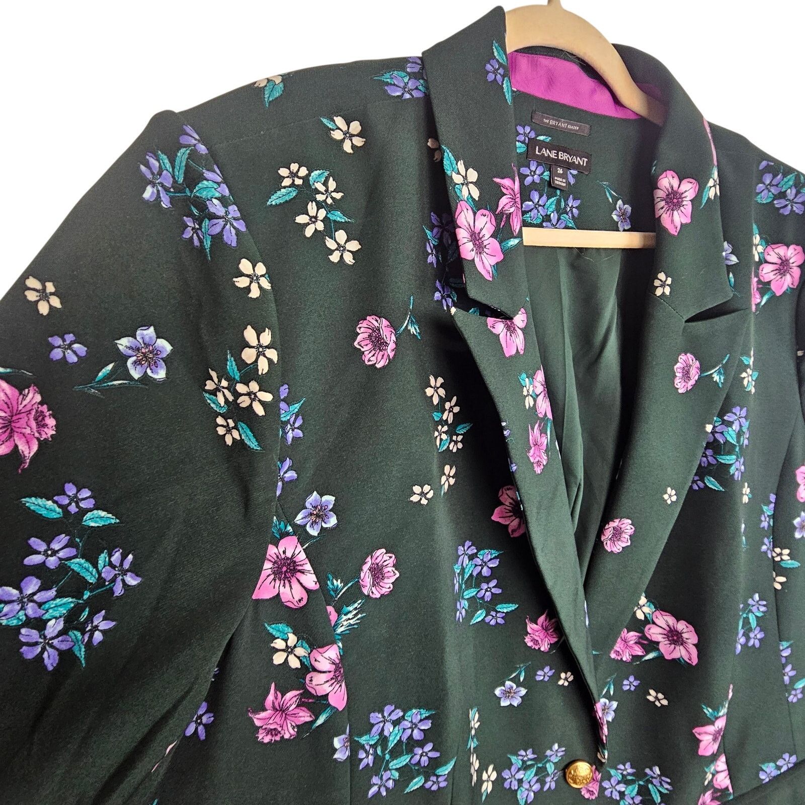 Laneus Lane Bryant Womens Floral The Bryant Blazer Plus Size 26 Size 4XL / US 24-26 - 5 Thumbnail