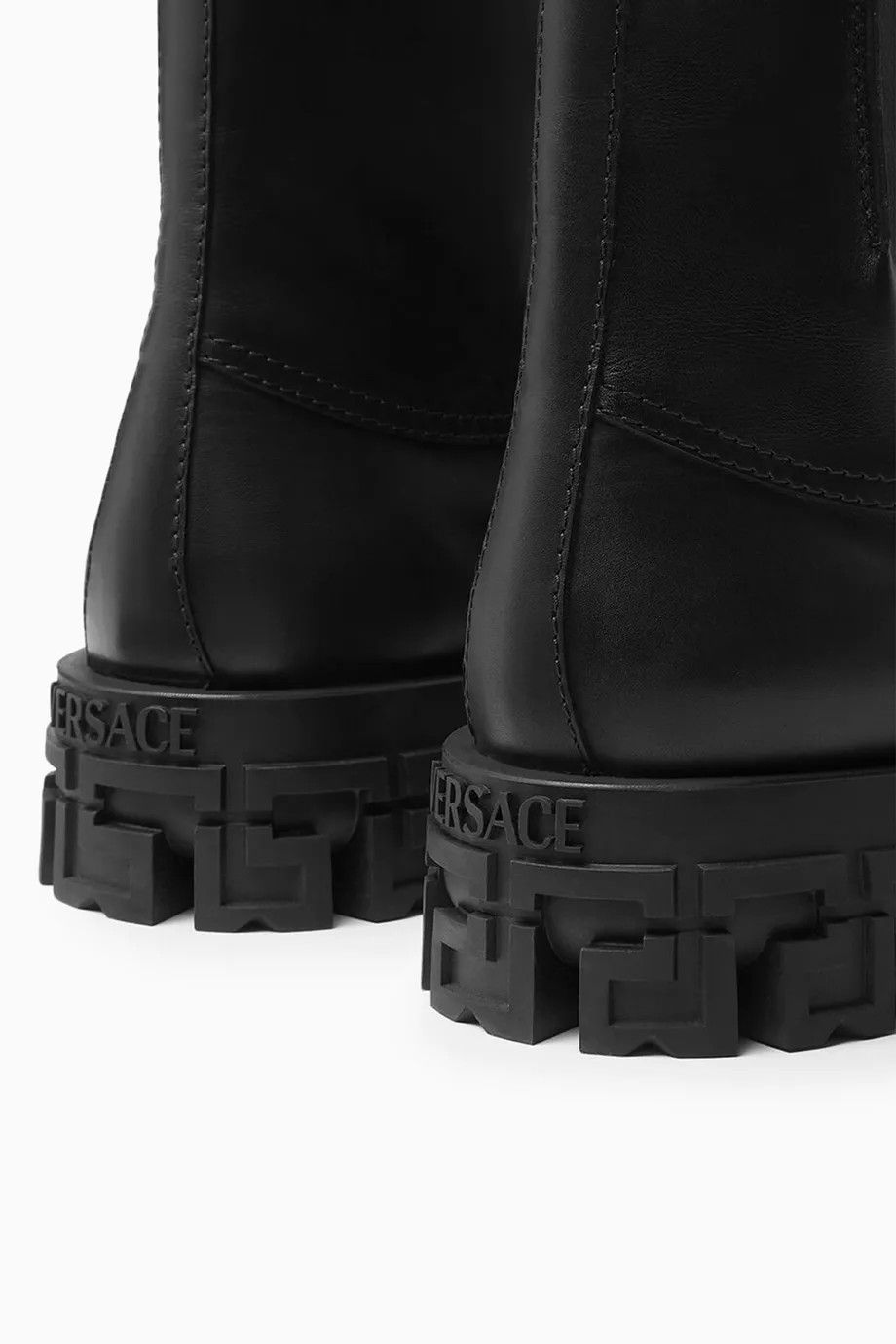Versace o1y0425 Leather Ankle Boots in Black Size US 10 / EU 43 - 4 Thumbnail