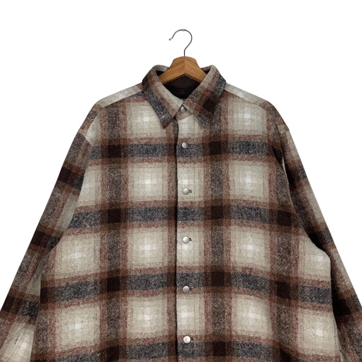 Flannel AZUL by Moussy Shadow Plaid Flannel Jacket #2132-C94 Size US XXL / EU 58 / 5 - 2 Thumbnail