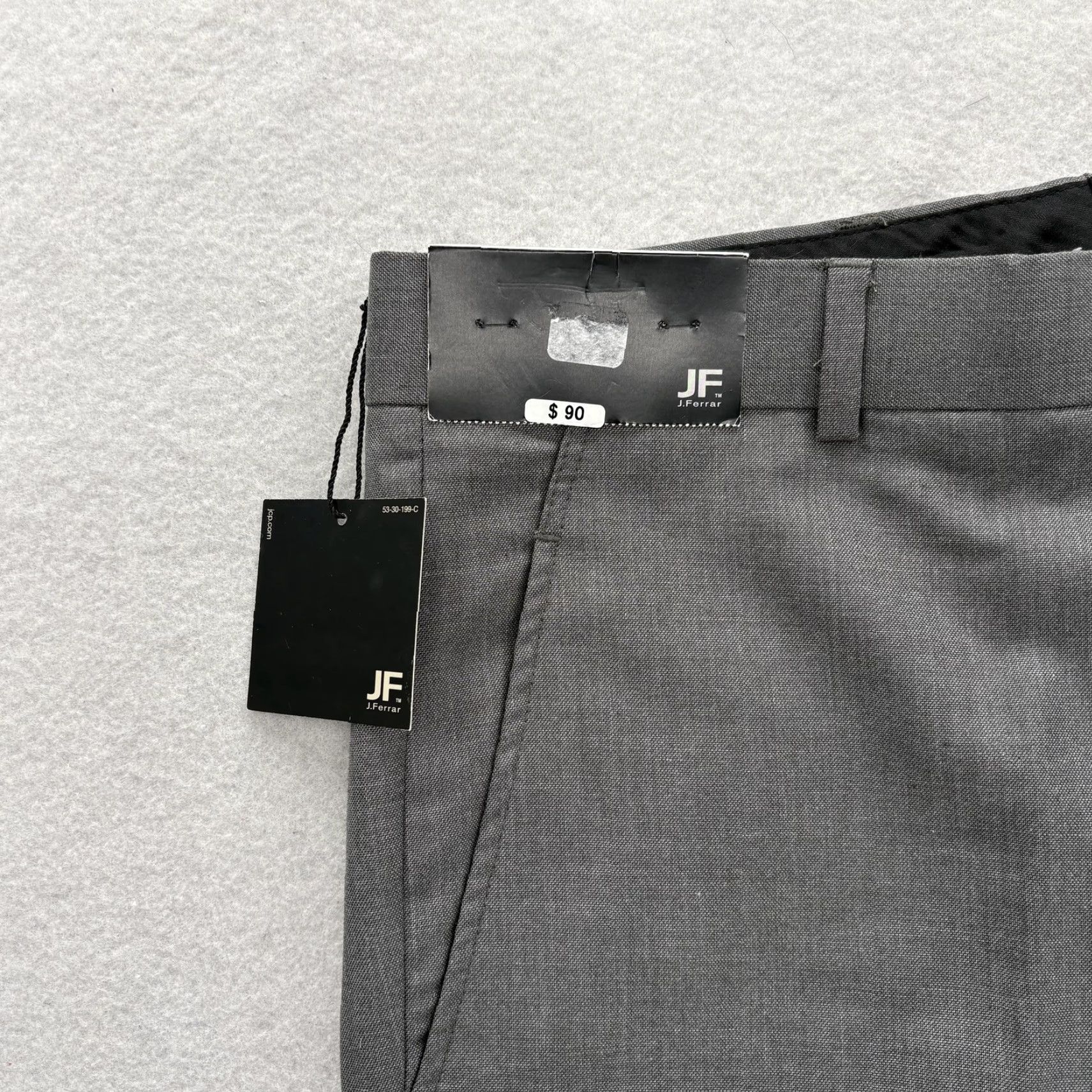 Ferrari J Ferrar Dress Pants Mens 32x34 Gray Flat Front Lined Formal Business Workwear Pants Size US 32 / EU 48 - 3 Thumbnail