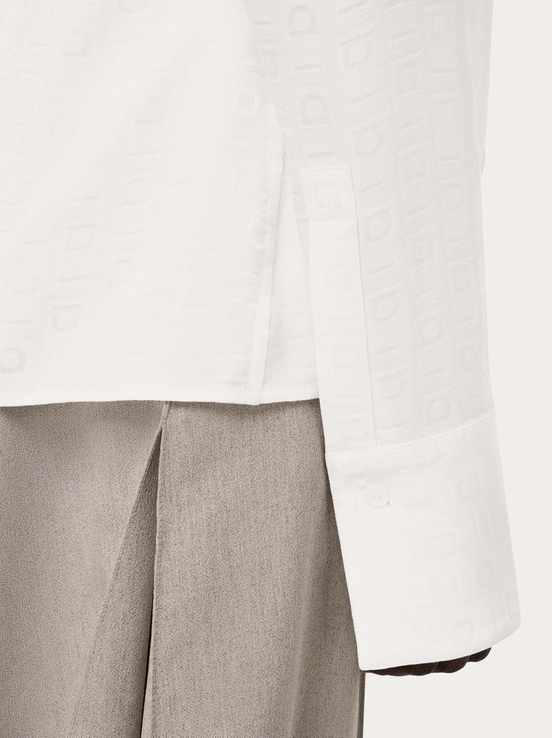 Salvatore Ferragamo o1s1rm0426 Sash Collar Shirt in White Size S / US 4 / IT 40 - 5 Thumbnail