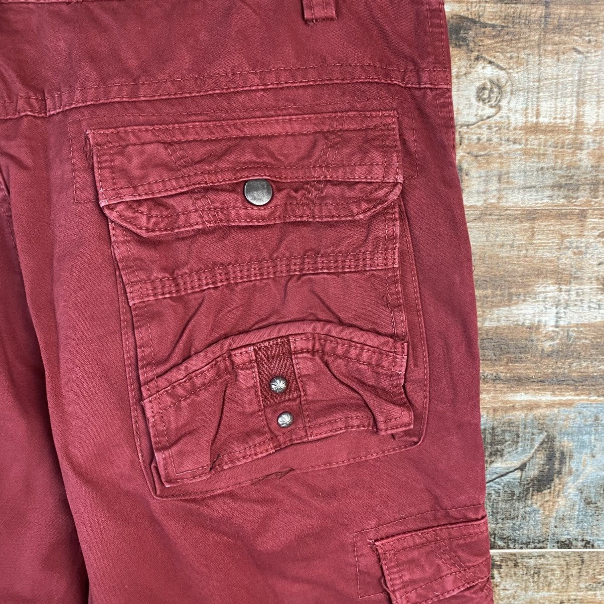 DL Japanese Brand Red Cargo Multipocket Pants #C1007
