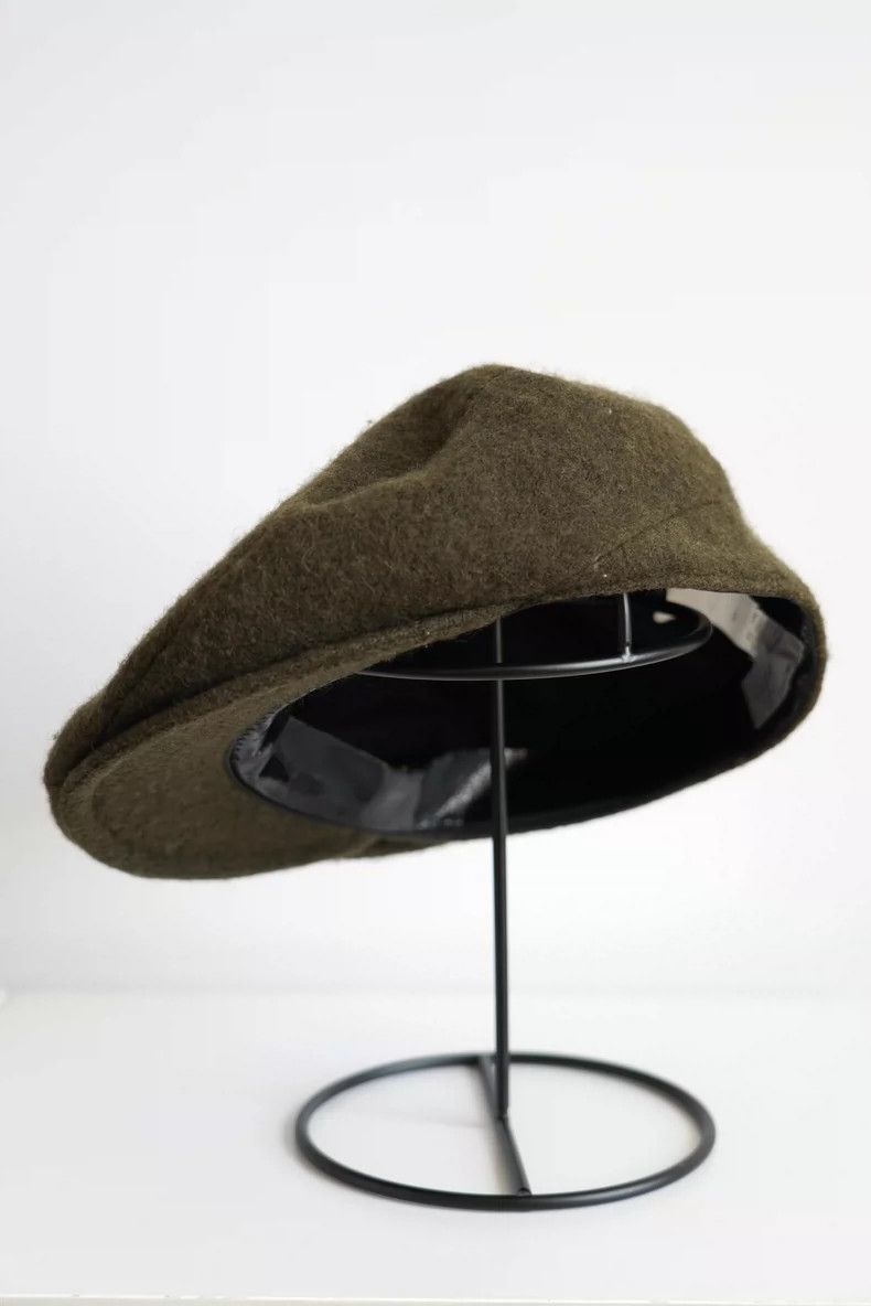 Yohji Yamamoto Yohji Yamamoto Yohji Yamamoto Army Green Beret Hat Size ONE SIZE - 4 Thumbnail
