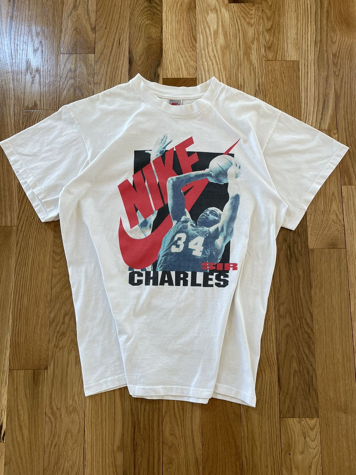 image of Vintage 90's Sir Charles Made In Usa Single Stitch Tee in White, Men's (Size Medium)