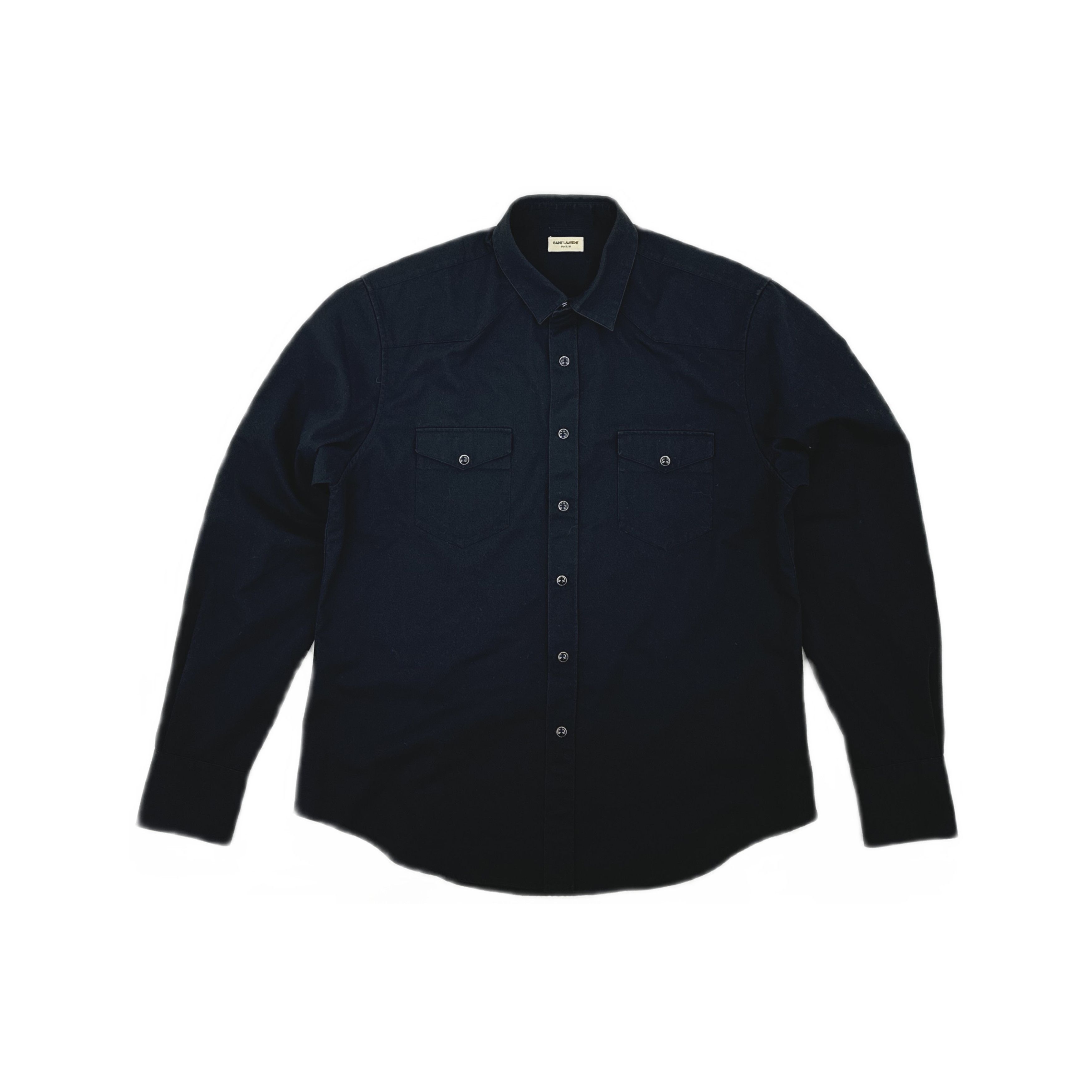 Saint Laurent Paris Saint Laurent Black Western Snap Button Shirt Size L Size US XS / EU 42 / 0 - 1 Thumbnail