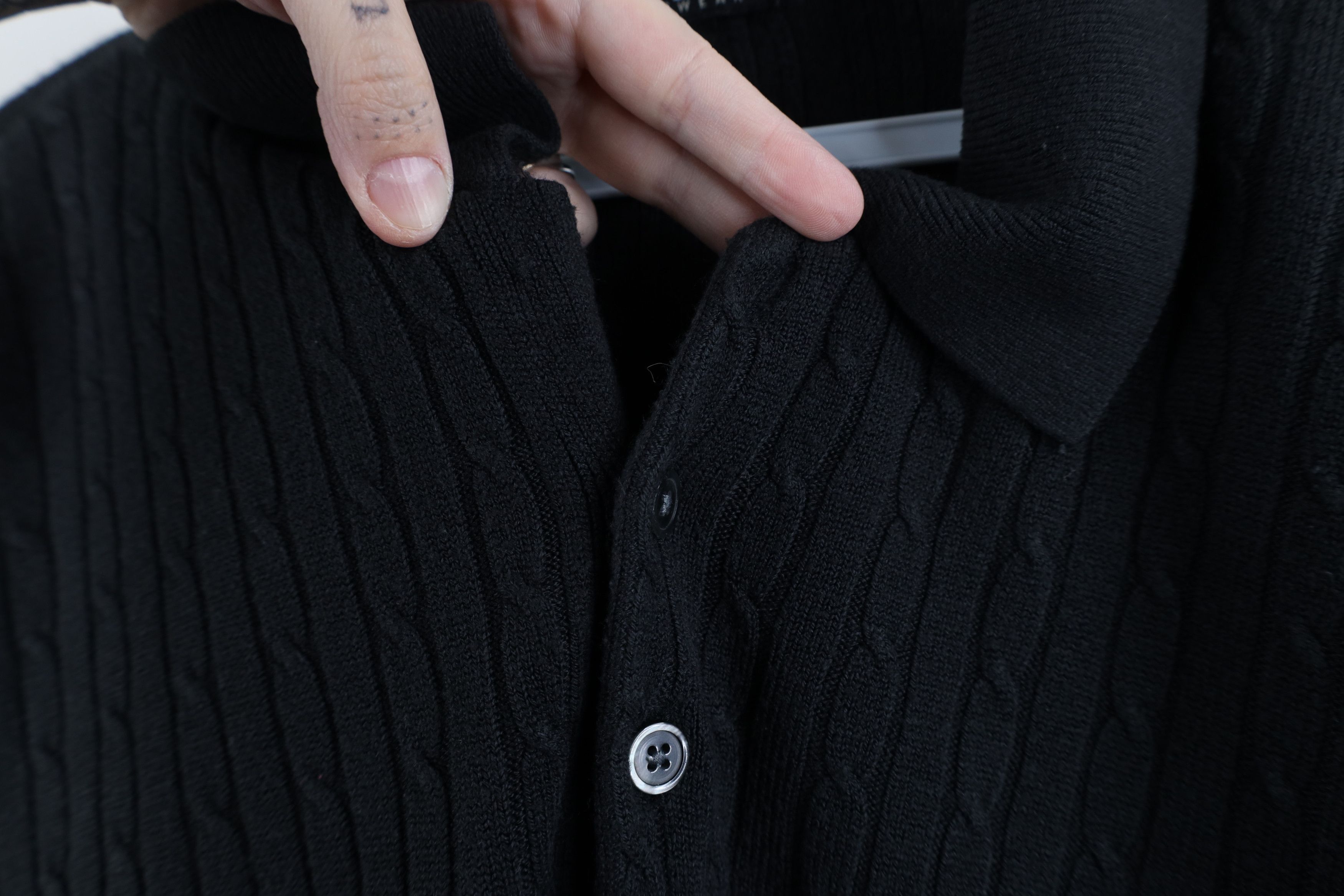 Vintage Vintage 90s Streetwear Soft Cable Knit Collared Sweater Size US L / EU 52-54 / 3 - 4 Thumbnail