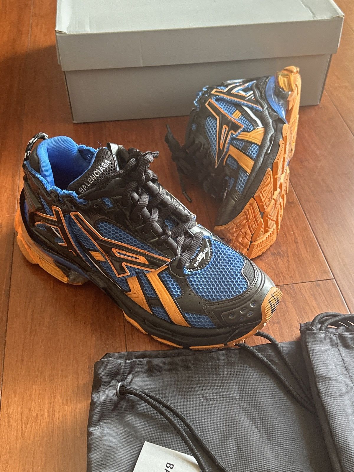 image of Balenciaga Runner Sneaker Blue/orange Sz. 44, Men's (Size 11)