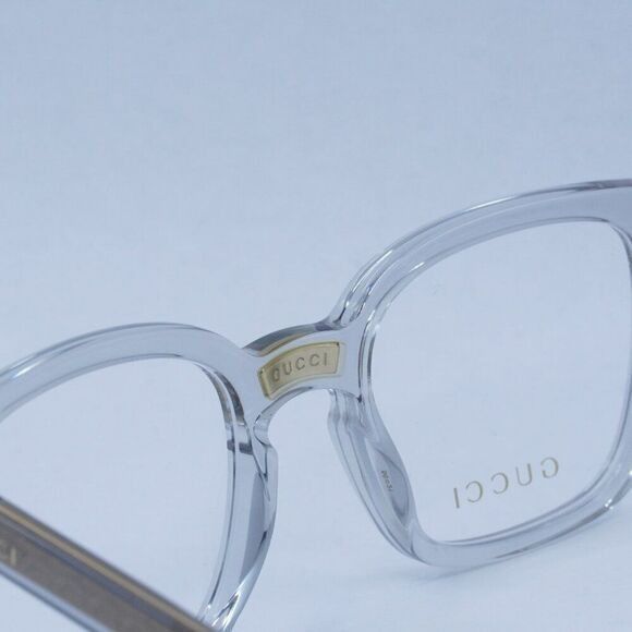 Gucci Gucci GG0184O 005 Eyeglasses Transparent Grey 50mm Square Size ONE SIZE - 8 Thumbnail