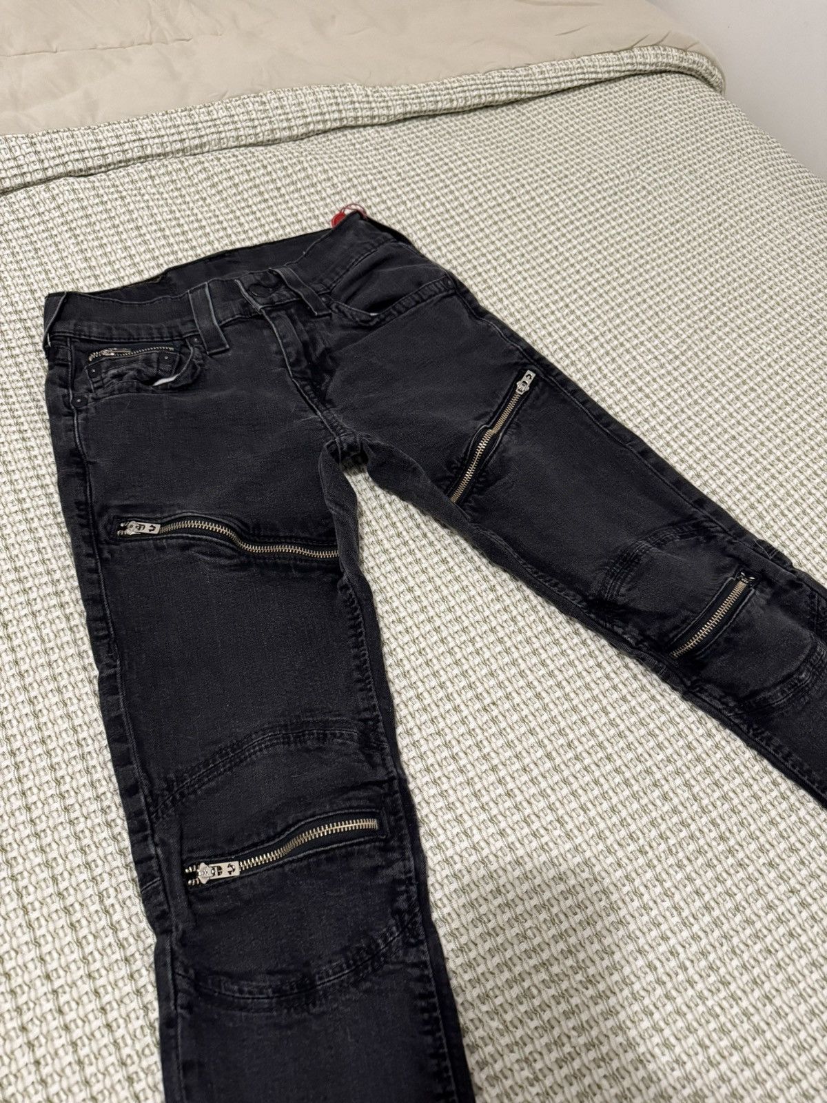 True Religion True Religion Black Zipper Denim | Purchased in 2016 Size US 27 - 2 Thumbnail