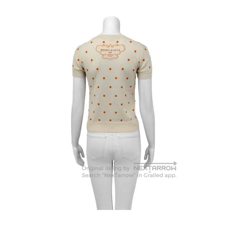 Hermes Hermes Cashmere cotton jacquard short-sleeved knitwear Size XXS / US 00 / IT 34 - 2 Thumbnail