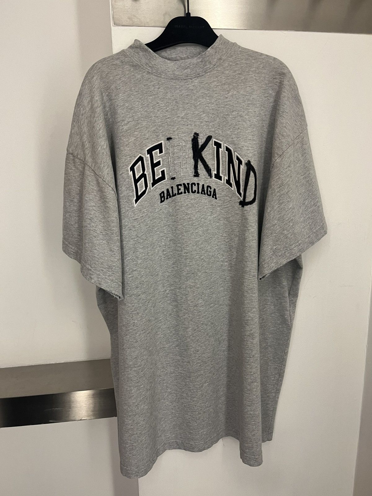 image of Balenciaga Oversize T-Shirt in Grey, Men's (Size Medium)