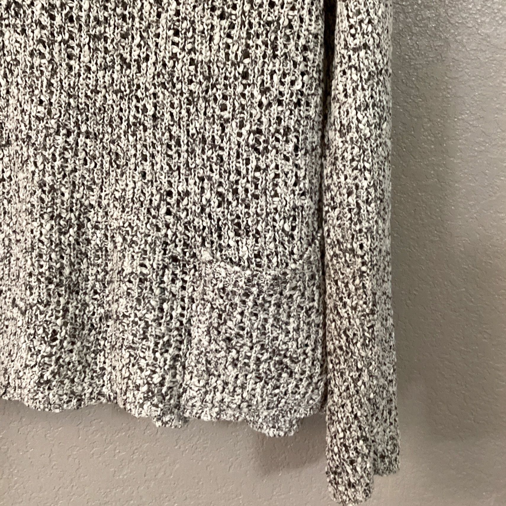 Eileen Fisher VINTAGE Eileen Fisher Sweater Women Petite L Gray 100% Cotton Loose Knit Long Sleeve Pullover with Pockets Size L / US 10 / IT 46 - 4 Thumbnail