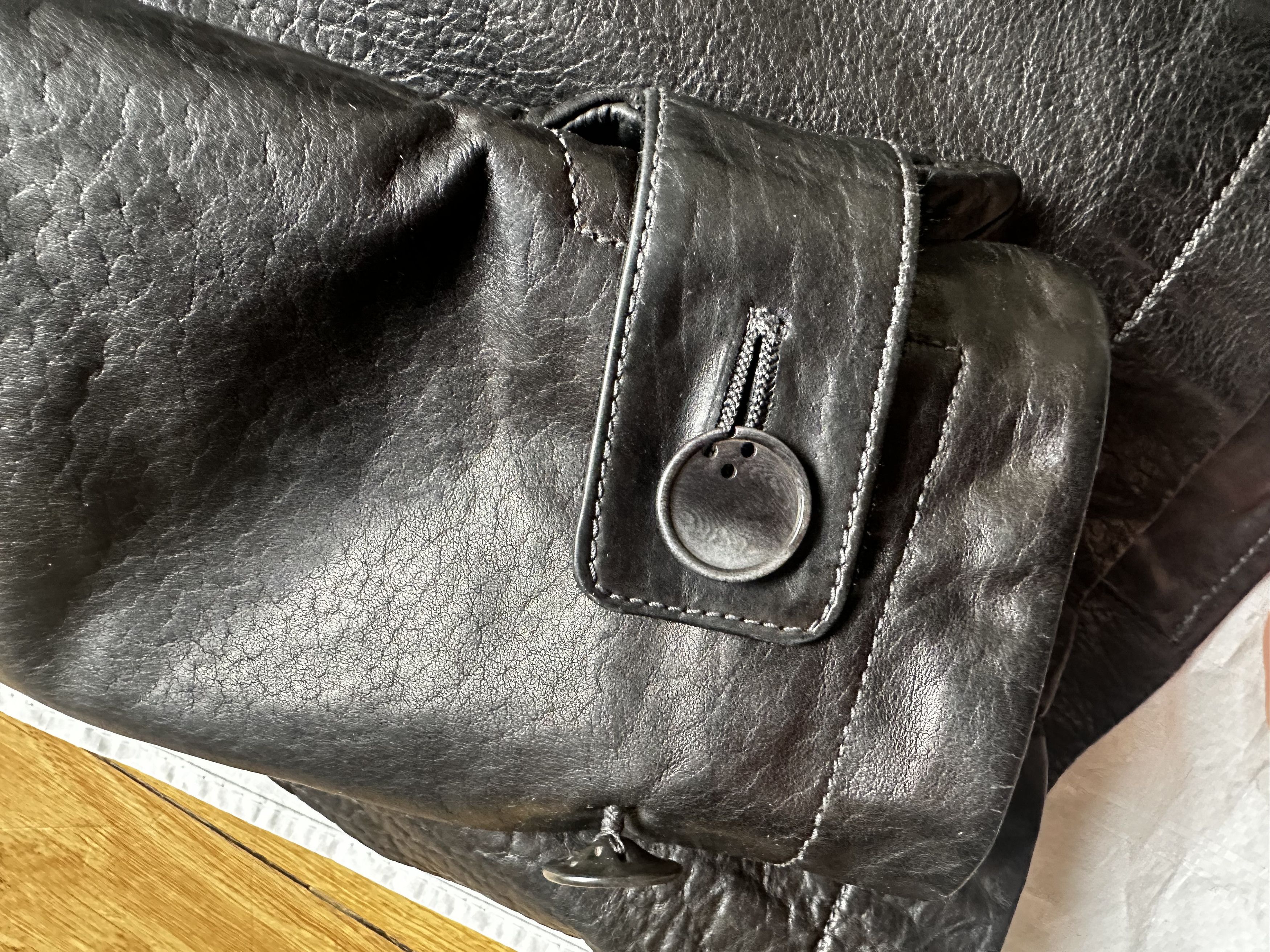 Carol Christian Poell O. D. LINED-UNLINED CHAIN SEAM BACK RAGLAN LEATHER CABAN Size US S / EU 44-46 / 1 - 10 Thumbnail