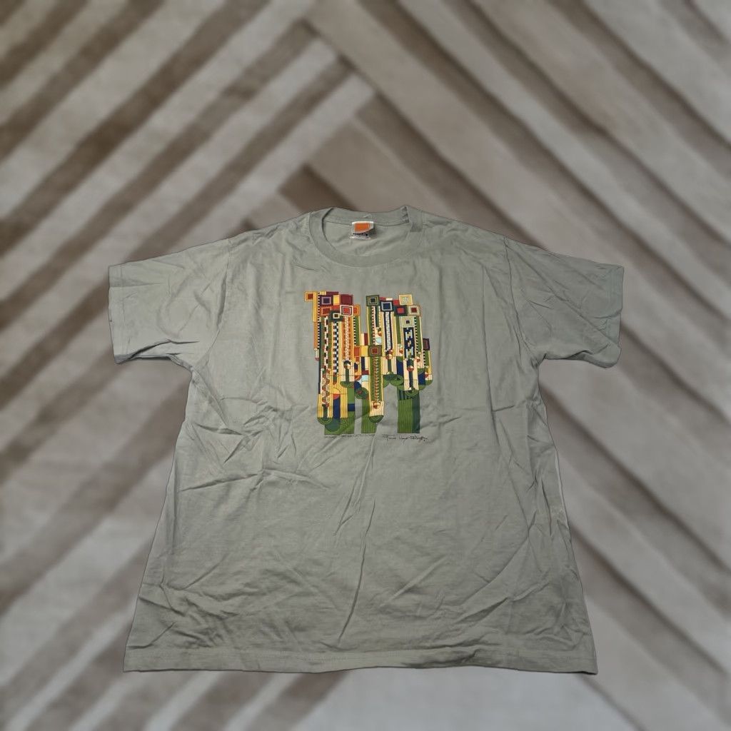 Hanes Frank Lloyd Wright Collection Saguaro Cactus T Shirt Size Large Art Tee Green Unisex Adults Short Sleeve Crew Neck Cotton Hanes ST210 Size US L / EU 52-54 / 3 - 1 Thumbnail