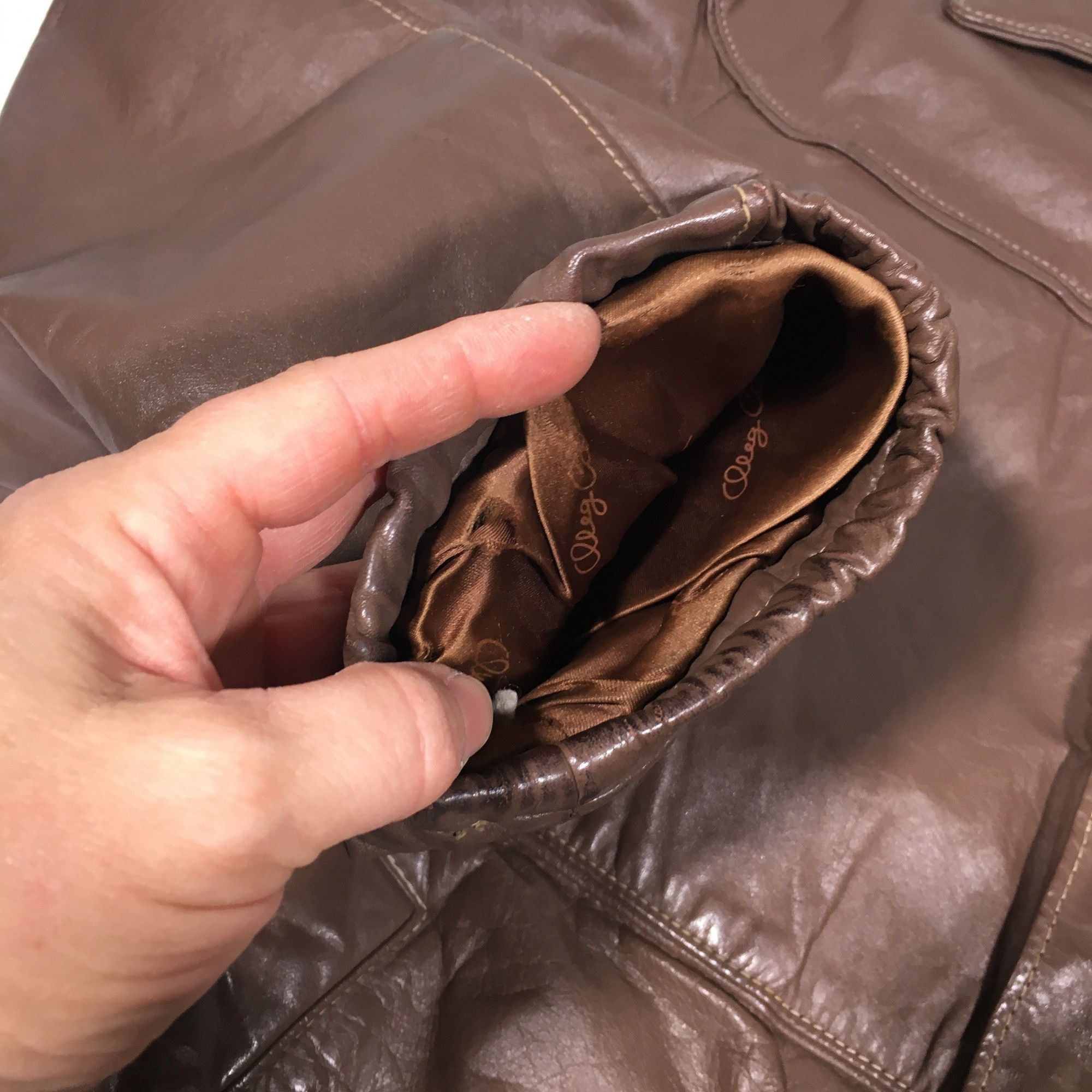Oleg Cassini Vtg Oleg Cassini Brown Leather Coat Insulated Biker Jacket Size US L / EU 52-54 / 3 - 8 Thumbnail