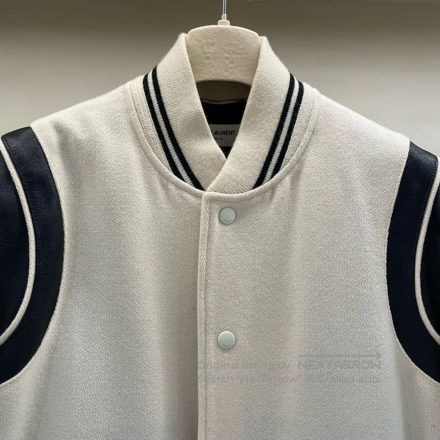 Saint Laurent Paris Saint Laurent Cream Baseball Jacket. Size US M / EU 48-50 / 2 - 4 Thumbnail