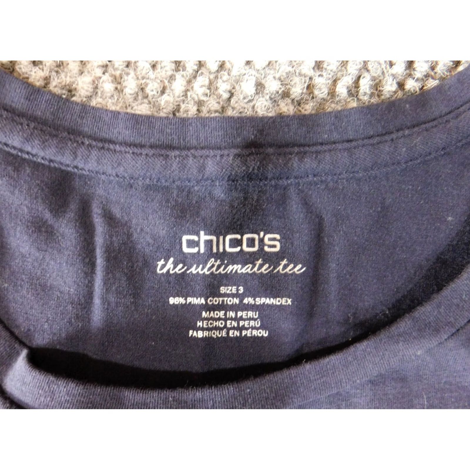 Vintage Chico's Blouse Shirt Womens 3 3 Blue Round Neck Long Sleeve Solid Cotton Spandex Rayon Basic Casual Stretch Top Vintage N/A Size XS / US 0-2 / IT 36-38 - 4 Thumbnail