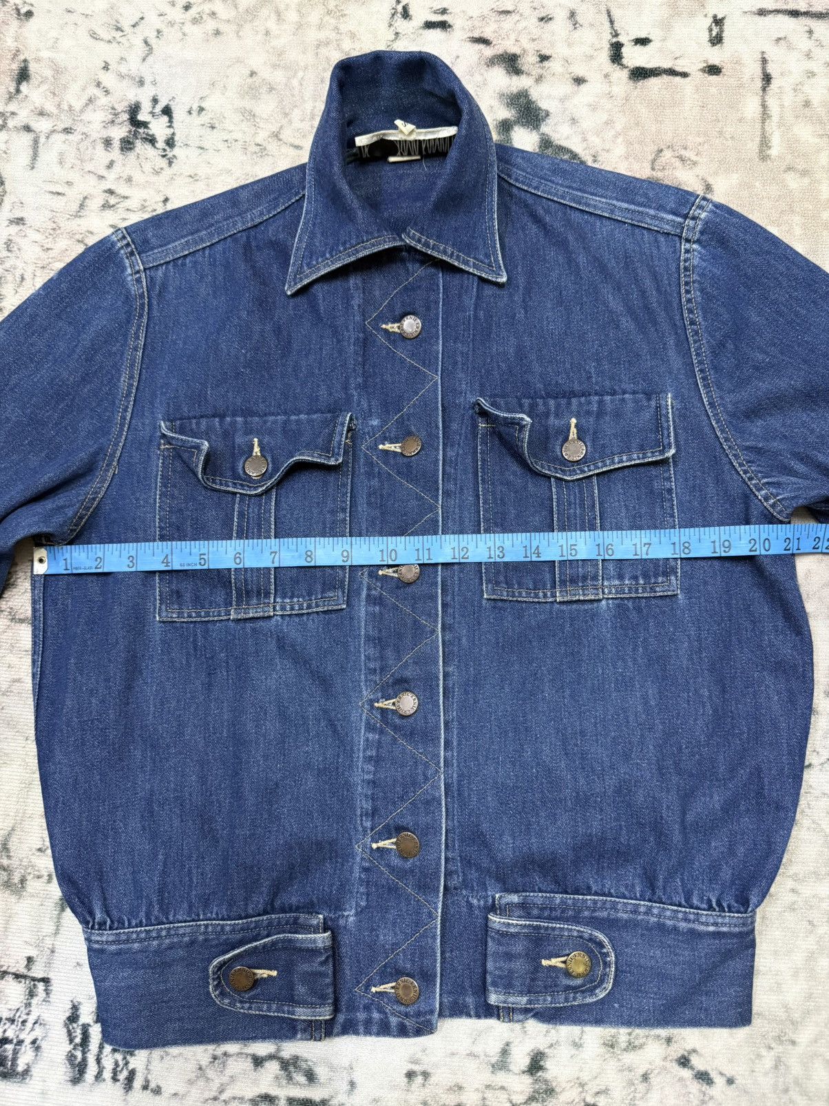 Japanese Brand × Norma Kamali × Vintage Norma Kamali Denim Bomber Jacket Size S / US 4 / IT 40 - 16 Thumbnail