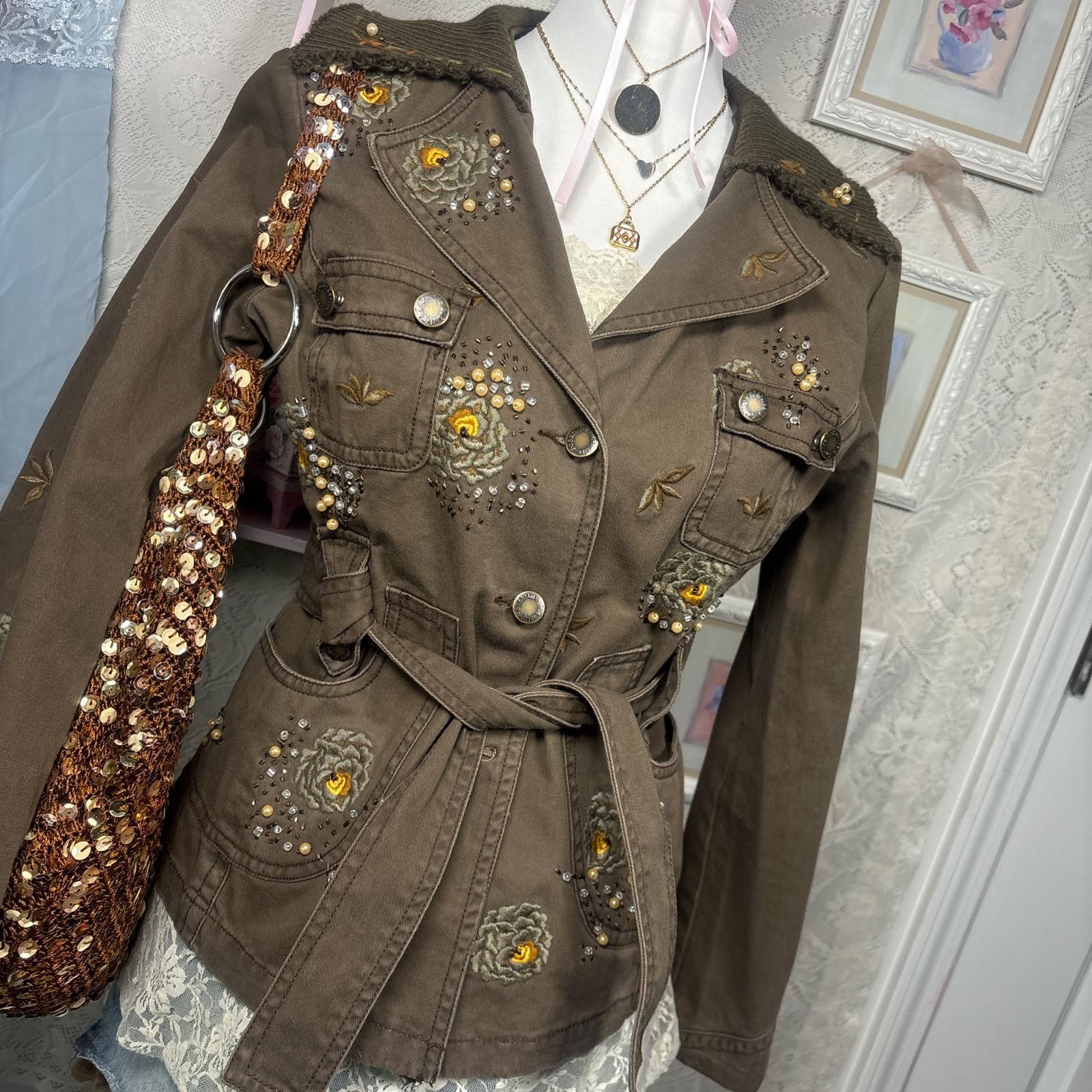 Other vintage fitted floral fairy brown jacket Size M / US 6-8 / IT 42-44 - 4 Thumbnail