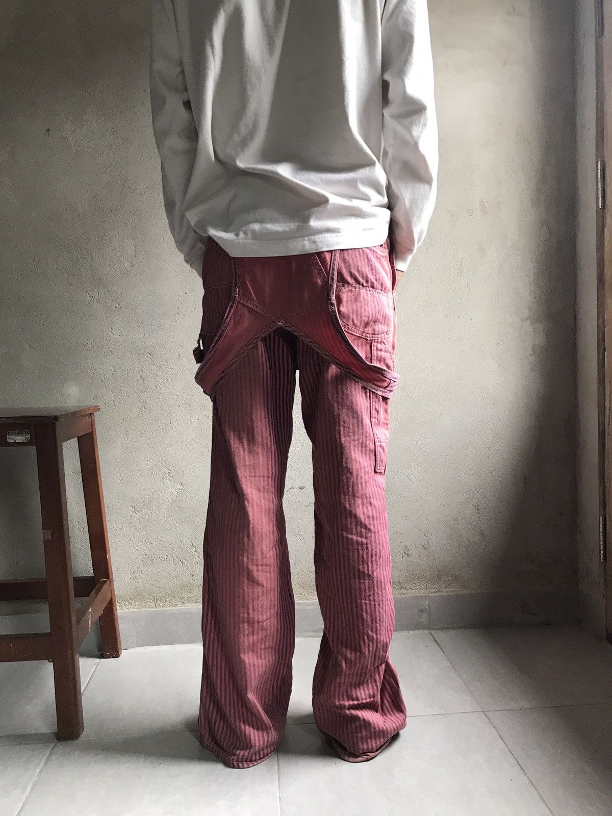 Lee × Vintage Vintage Lee pink hickory overall Size US 29 - 13 Thumbnail