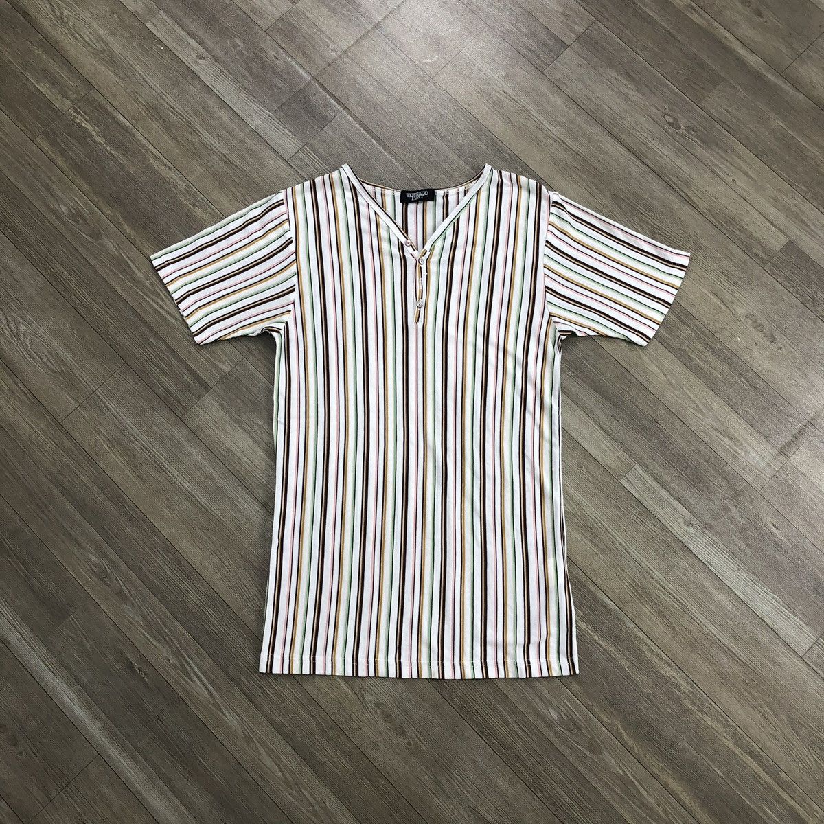 Tornado Mart 2000s Tornado Mart Japan Striped Multicolored Kmrii Lgb Tee Size US S / EU 44-46 / 1 - 1 Thumbnail