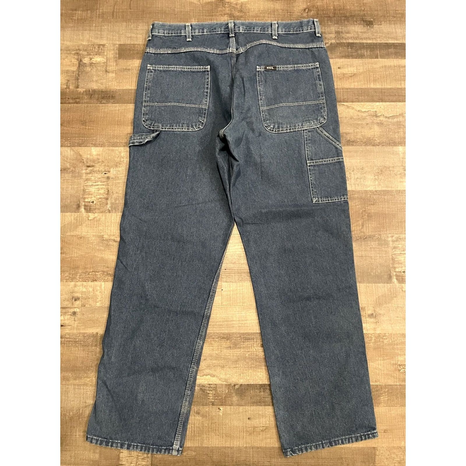 Vintage Key Jeans Jeans 38x32 Blue Denim Straight Leg Workwear Mens Big & Tall 38in Inseam 32in Cotton Blend Size US 38 / EU 54 - 3 Thumbnail