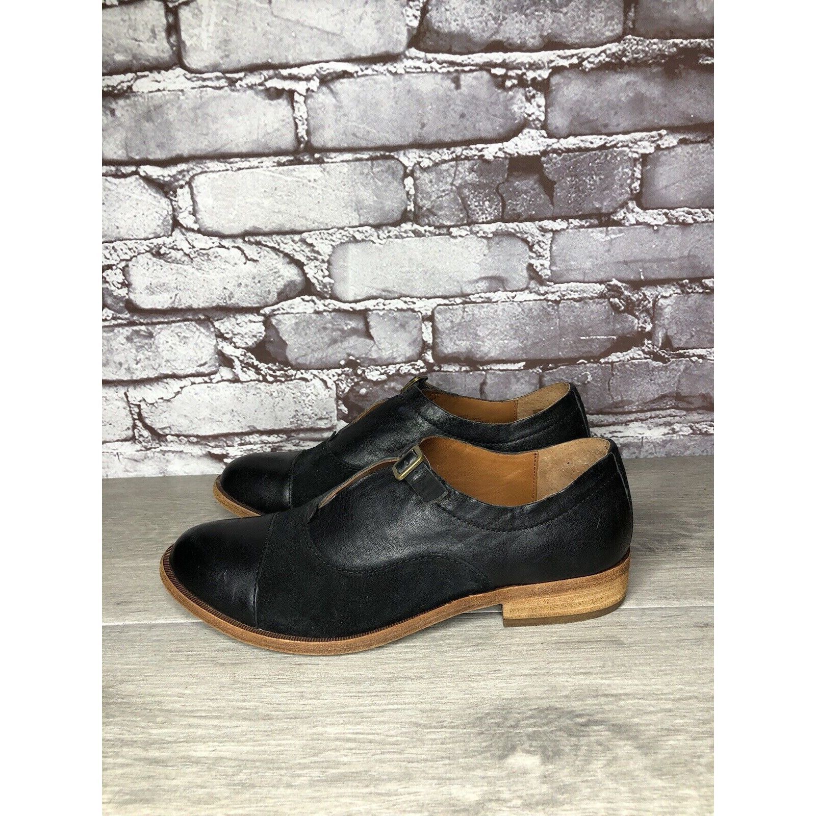 Other Kork Ease Niseda Black Leather Suede Monk Strap Oxfords Shoe Size US 8 / IT 38 - 19 Thumbnail