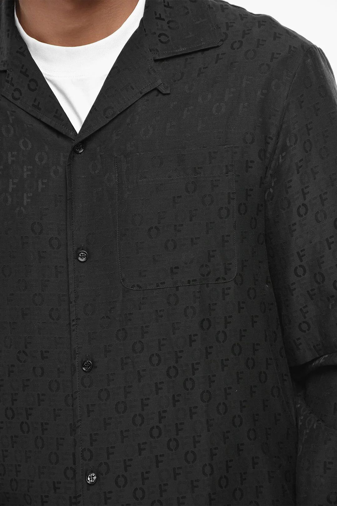 Off-White Silk Blend Jacquard Shirt Size US S / EU 44-46 / 1 - 3 Thumbnail