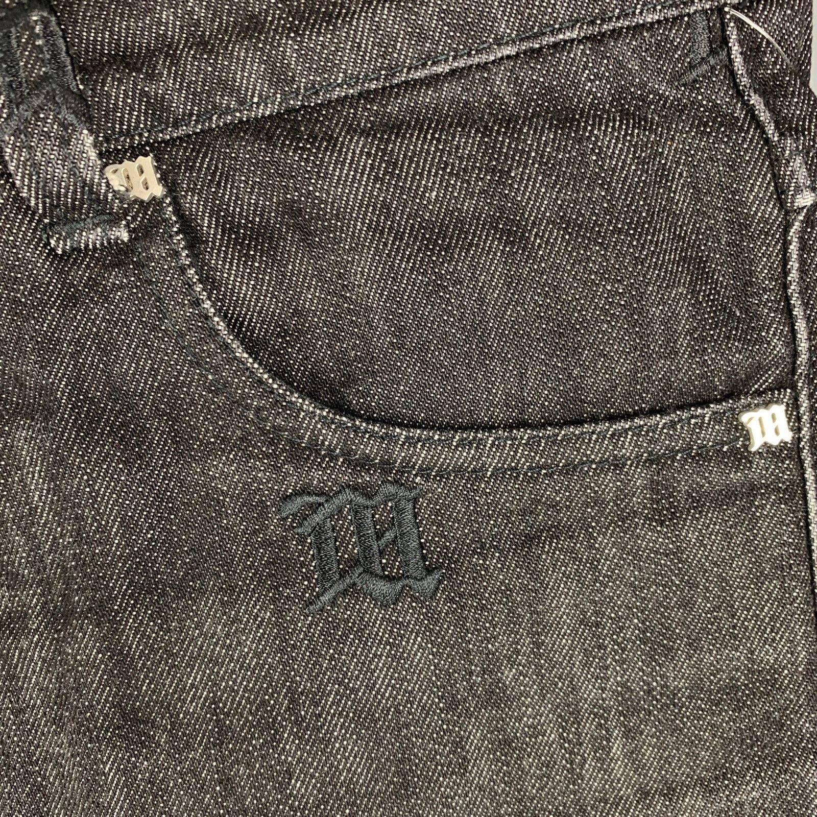 Misbhv MISBHV Size 29 Black Embroidery Cotton Button Fly Jeans Size US 29 - 3 Thumbnail