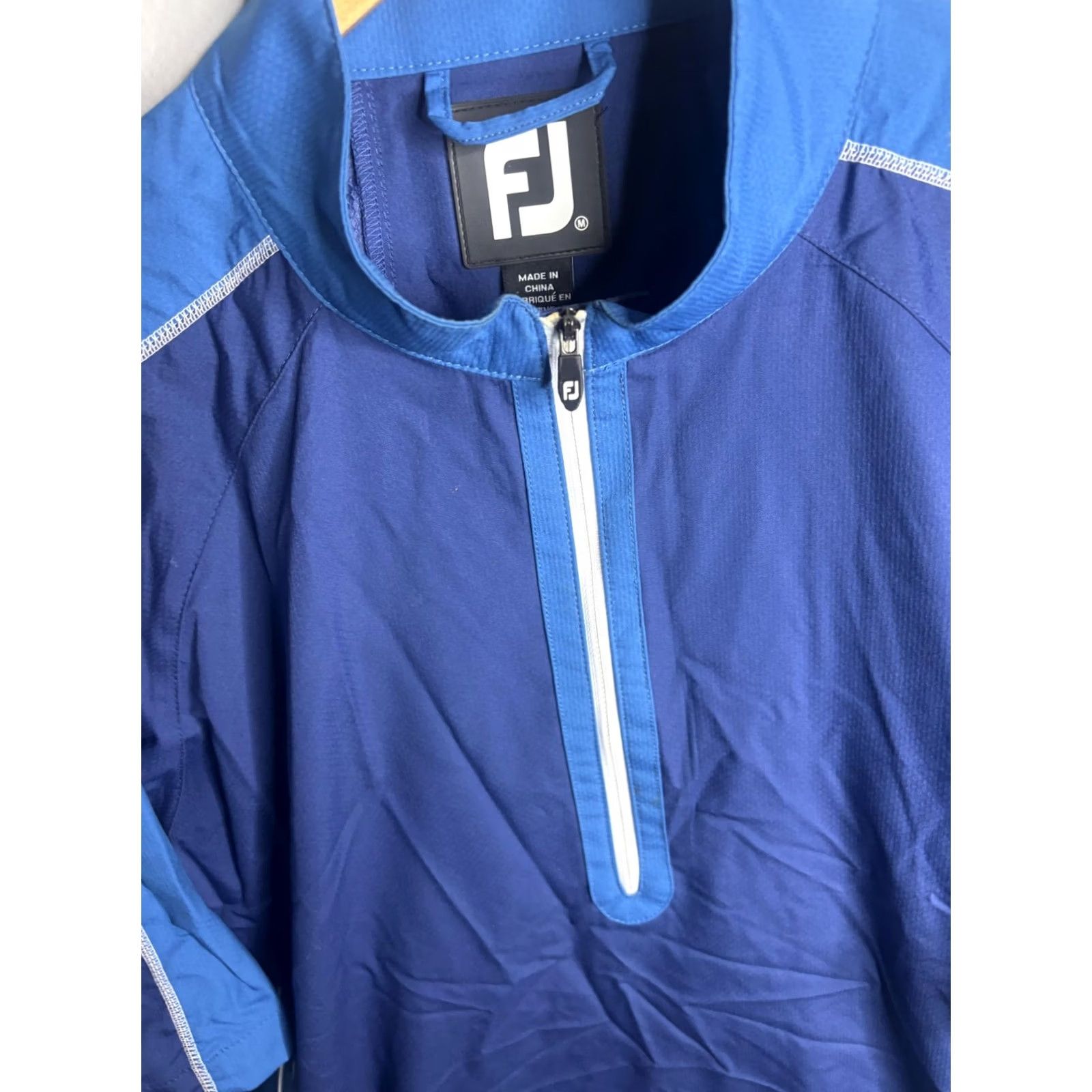 Footjoy FootJoy Jacket Mens Medium Blue Short Sleeve Half Zip Golf Windbreaker Pullover Windbreaker Size US M / EU 48-50 / 2 - 3 Thumbnail