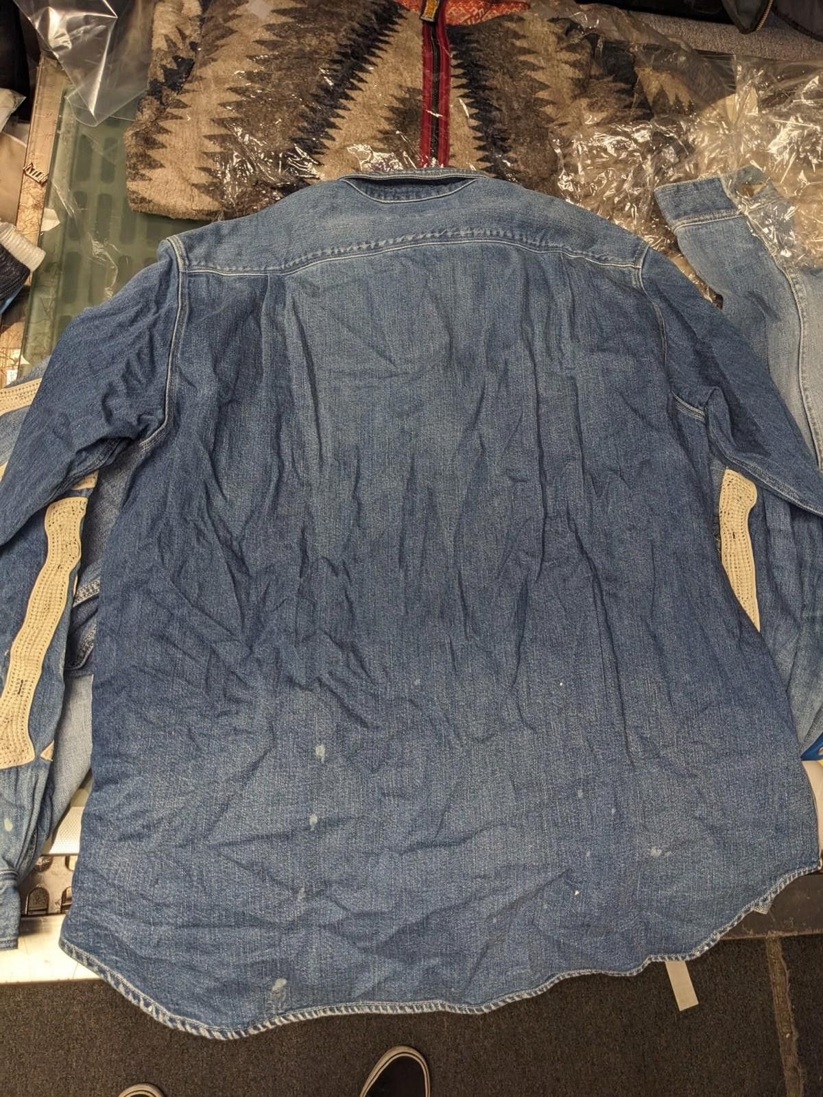Kapital KAPITAL 8 OZ BONE EMBROIDERY DENIM WORK SHIRT SIZE 3 Size US L / EU 52-54 / 3 - 6 Thumbnail