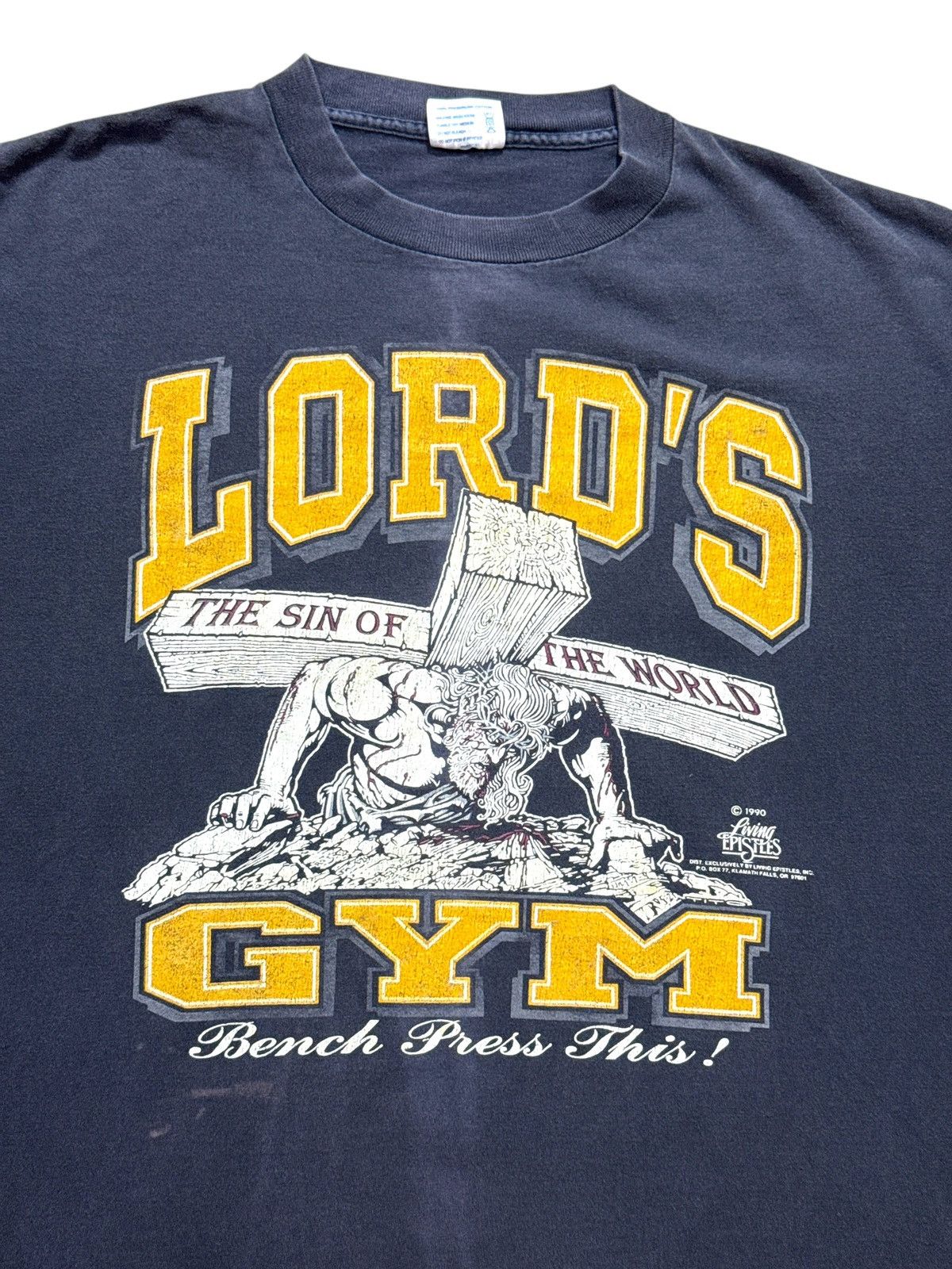 Vintage *RARE* VINTAGE 1990 90s LORD’S GYM GOD BODYBUILDING T-SHIRT Size US XXL / EU 58 / 5 - 3 Thumbnail
