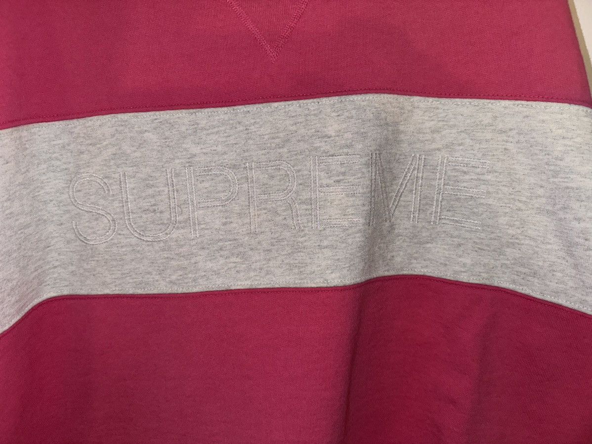 Supreme SUPREME ZIG ZAG STITCH PANEL CREWNECK PINK SIZE XL Size US XL / EU 56 / 4 - 2 Thumbnail