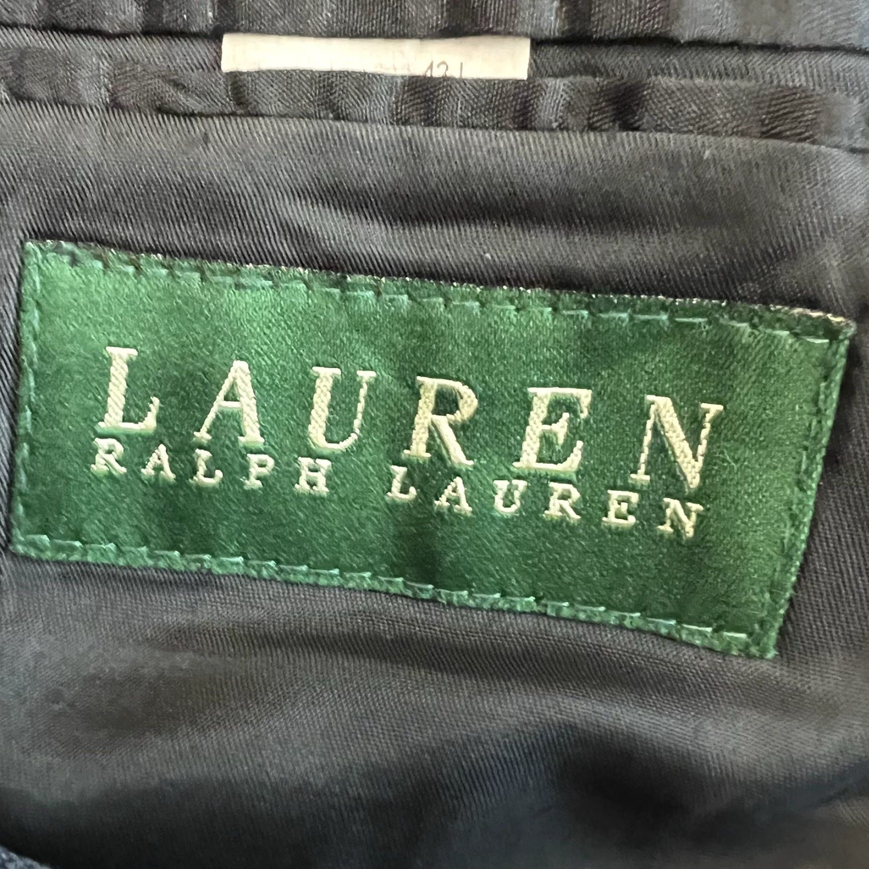 Vintage LAUREN Ralph Lauren Silk-Wool Blend Sports Jacket Men 42 Long Blue Tweed Check 2-Button Notch Lapel Regular Fit Mens Size US XS / EU 42 / 0 - 6 Thumbnail