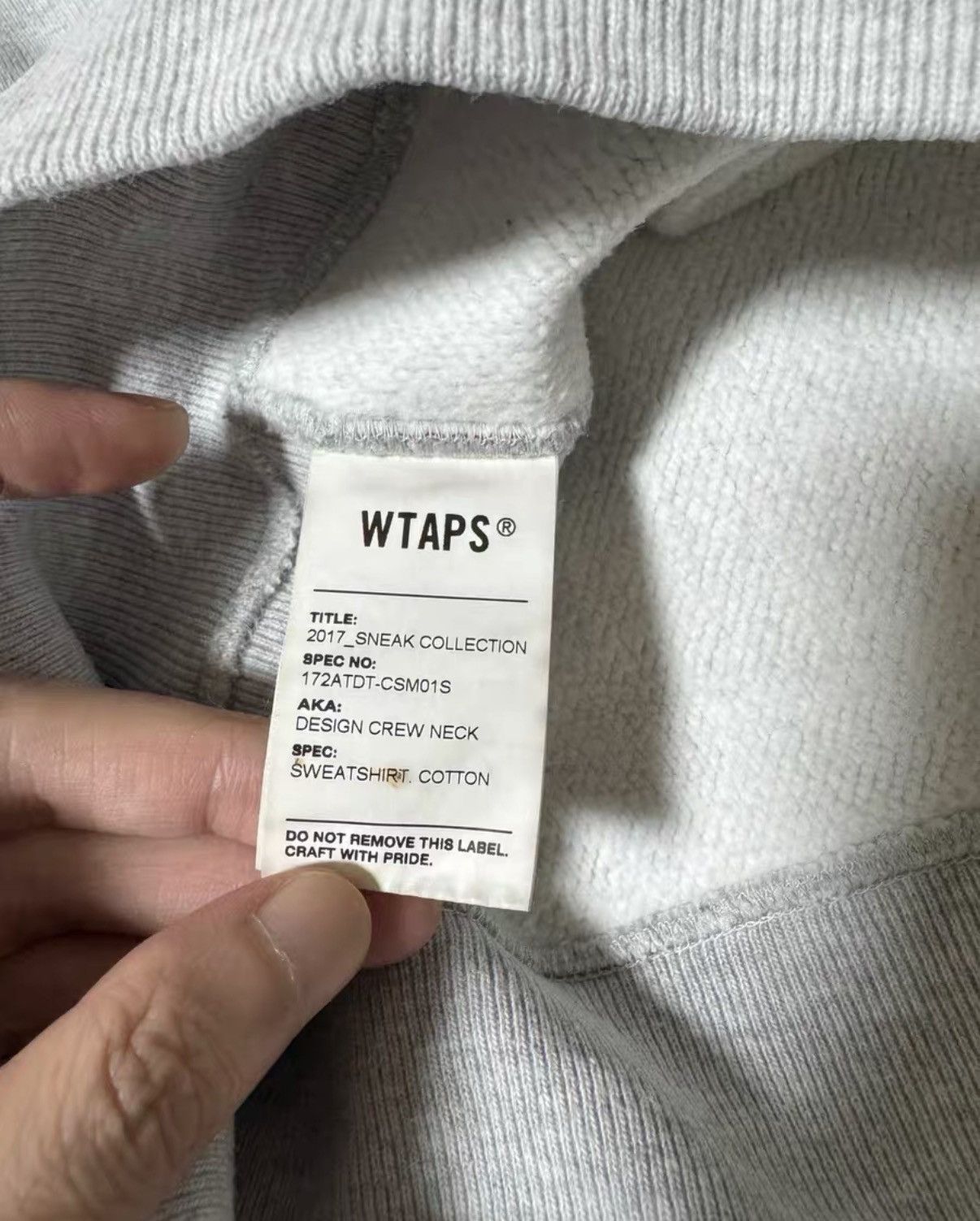 Wtaps WTAPS 17AW Design Crewneck Sweatshirt Grey Size US M / EU 48-50 / 2 - 4 Thumbnail