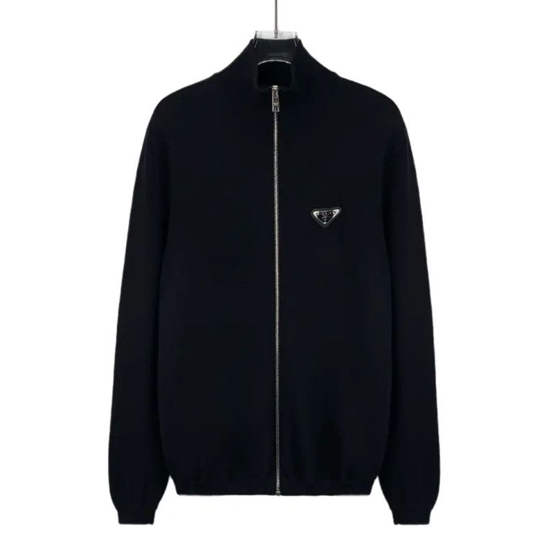 Prada Prada Men's Black Wool Zipper Jacket Size US M / EU 48-50 / 2 - 1 Thumbnail