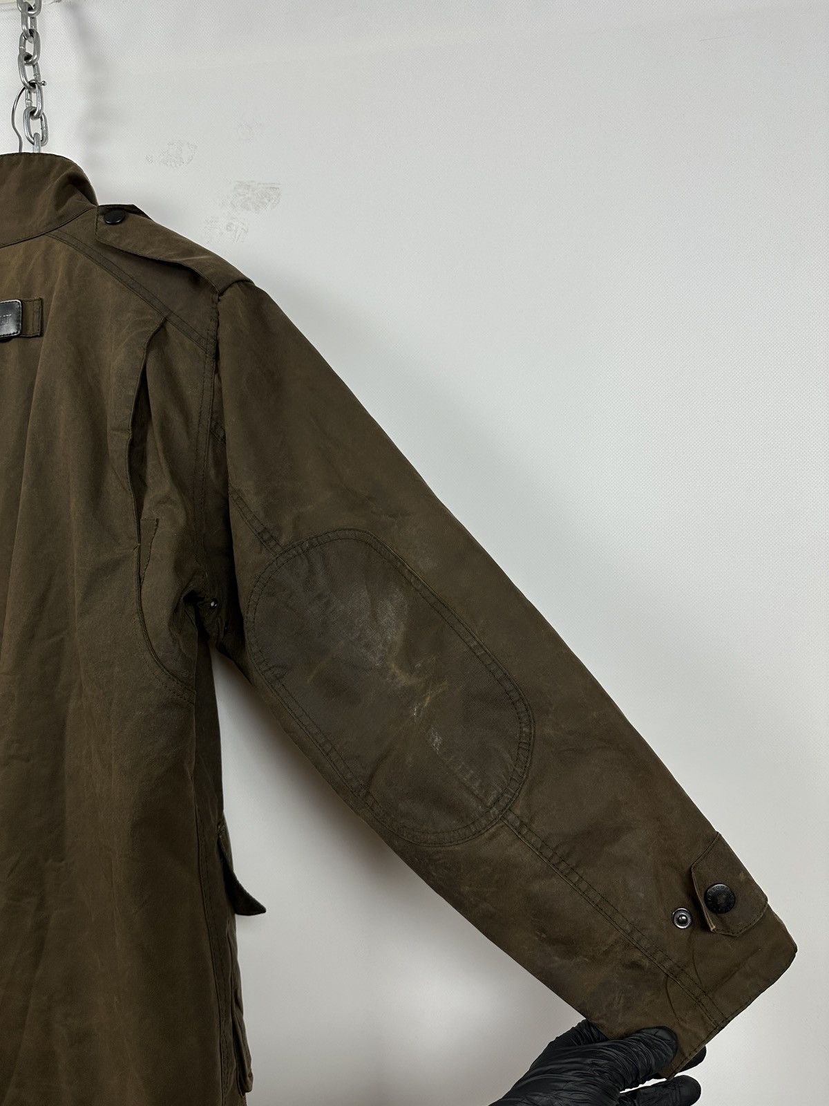 Barbour Barbour Trooper Olive Green Waxed Coat Jacket Size US M / EU 48-50 / 2 - 21 Thumbnail
