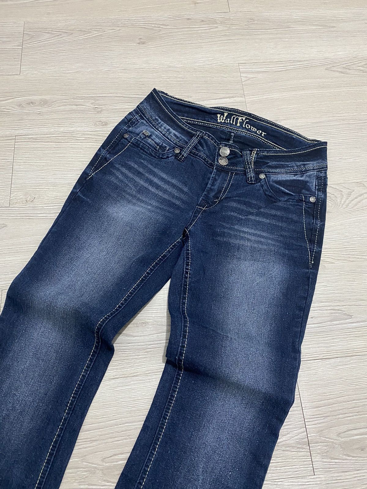 If Six Was Nine × Japanese Brand × KMRii 2000s Mud wash wallflower flare ifsixwasnine jeans Size US 29 - 3 Thumbnail